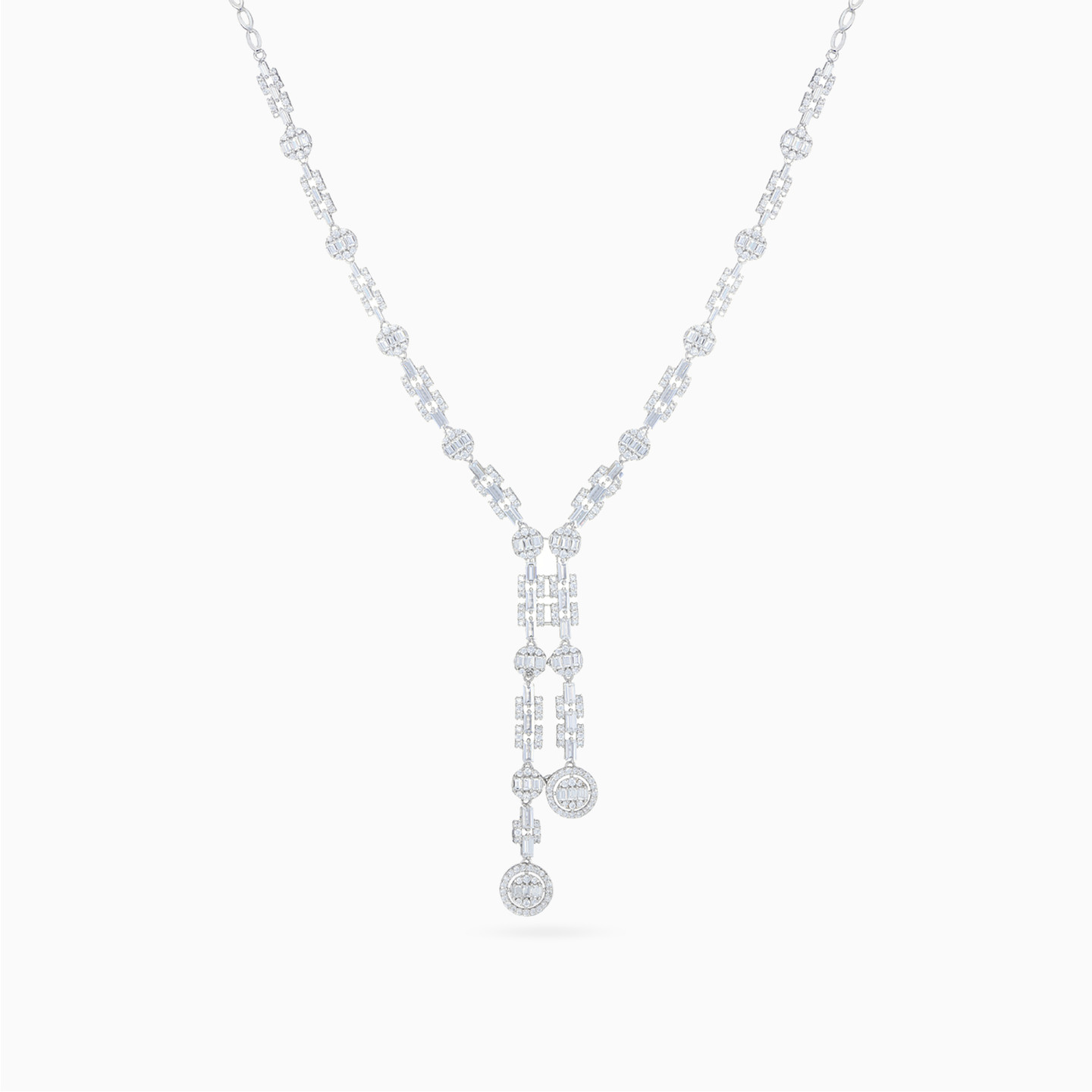 Round & Rectangular Links Cubic Zirconia Set in 18K Gold (4 Pieces) - 2 Round & Rectangular Links Cubic Zirconia Set in 18K Gold (4 Pieces) - 2
