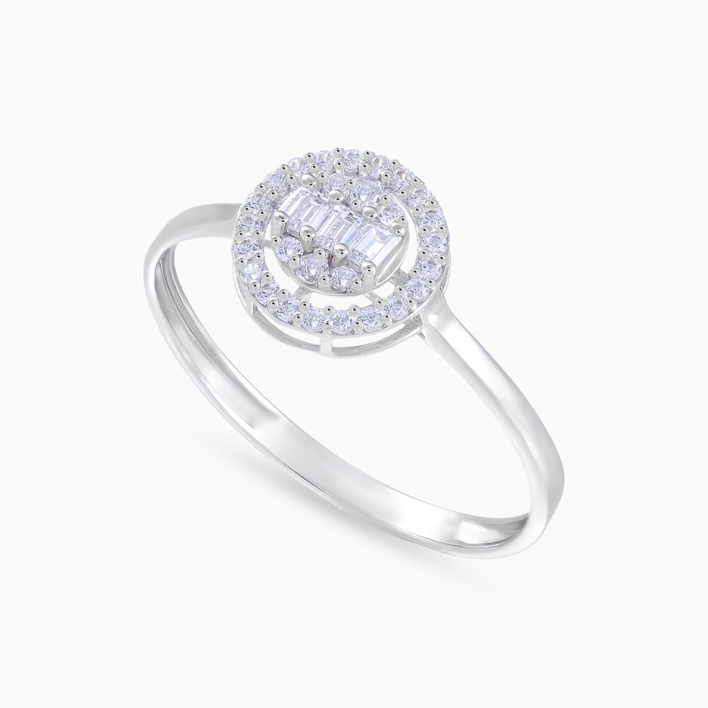 Round & Rectangular Links Cubic Zirconia Set in 18K Gold (4 Pieces) - 4 Round & Rectangular Links Cubic Zirconia Set in 18K Gold (4 Pieces) - 4