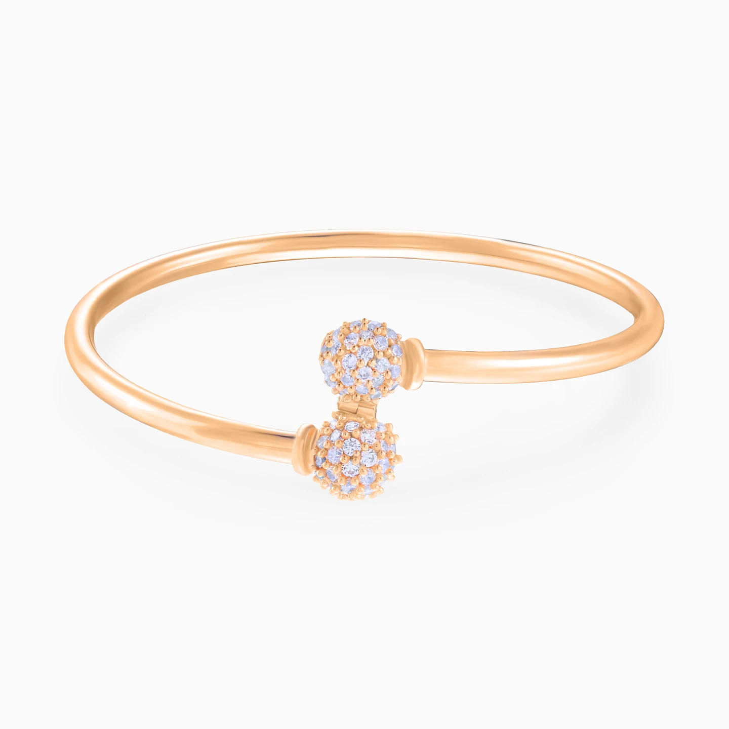Twin Spheres Cubic Zirconia Set in 21K Gold (2 Pieces) - 3 Twin Spheres Cubic Zirconia Set in 21K Gold (2 Pieces) - 3