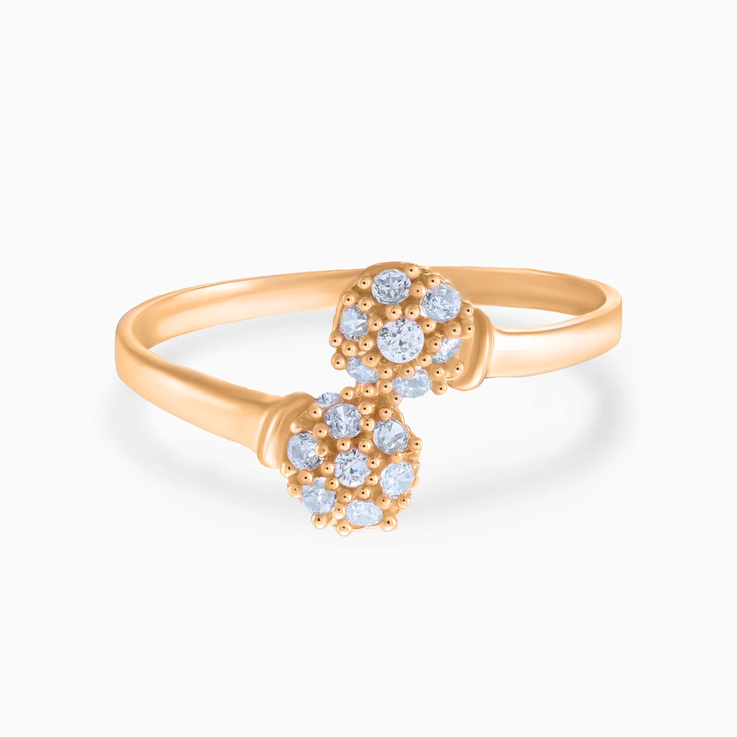 Twin Spheres Cubic Zirconia Set in 21K Gold (2 Pieces) - 4 Twin Spheres Cubic Zirconia Set in 21K Gold (2 Pieces) - 4