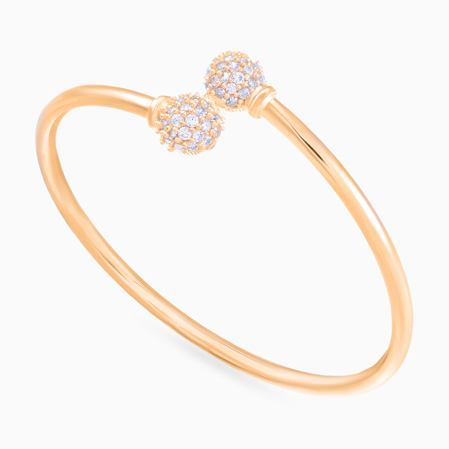 Twin Spheres Cubic Zirconia Set in 21K Gold (2 Pieces) - 5 Twin Spheres Cubic Zirconia Set in 21K Gold (2 Pieces) - 5