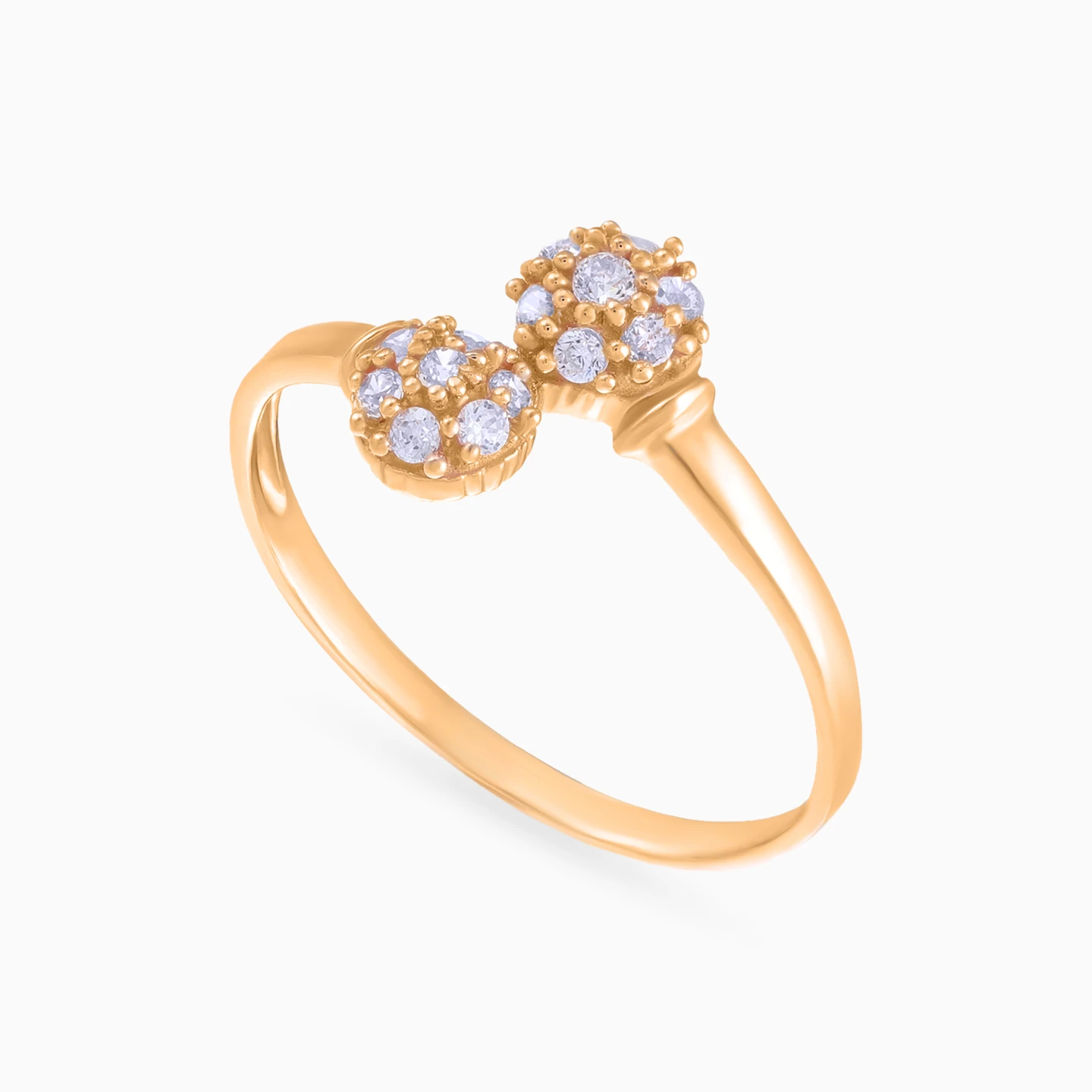 Twin Spheres Cubic Zirconia Set in 21K Gold (2 Pieces) - 6 Twin Spheres Cubic Zirconia Set in 21K Gold (2 Pieces) - 6