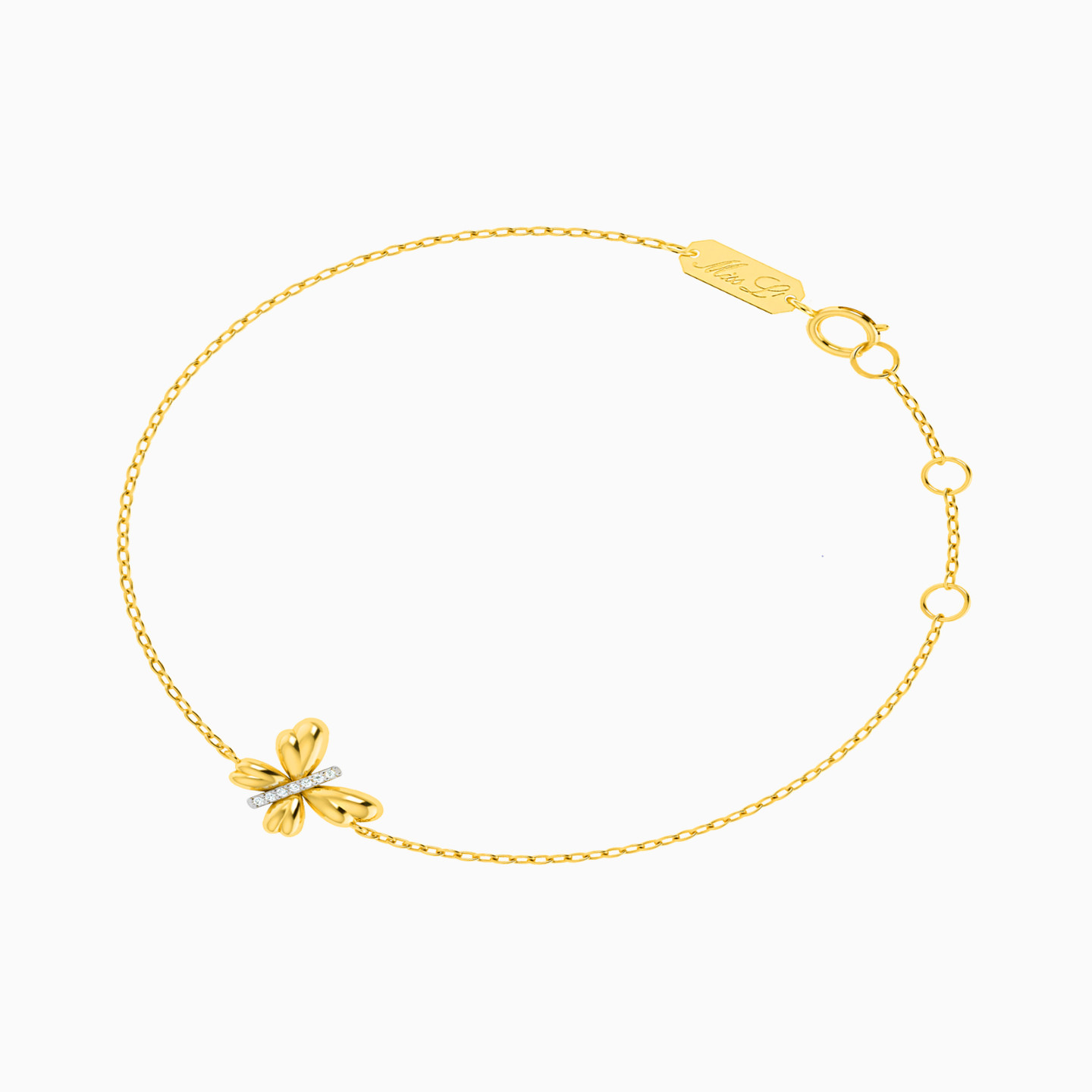 Butterfly Diamonds Chain Bracelet in 18K Gold - 2