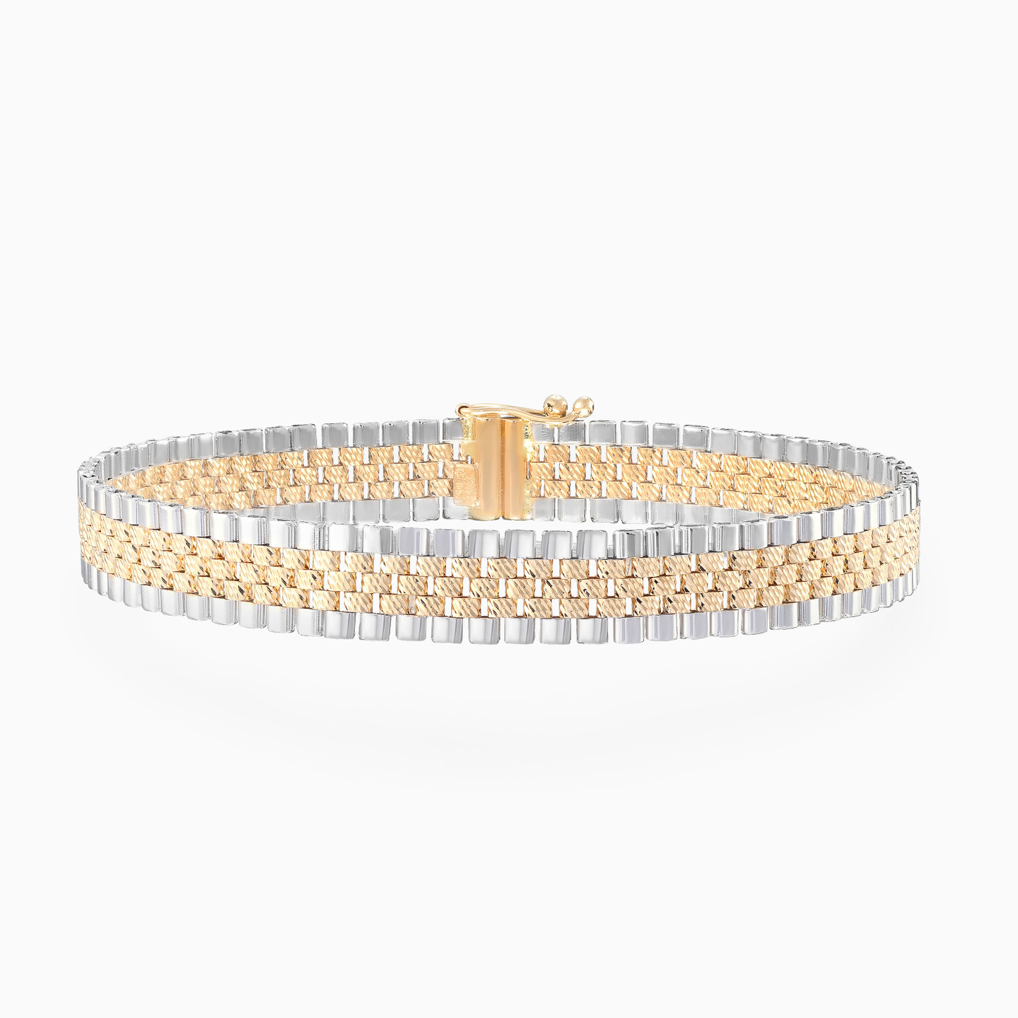 Two Tone Multi Row Bracelet in 21K Gold Two Tone Multi Row Bracelet in 21K Gold