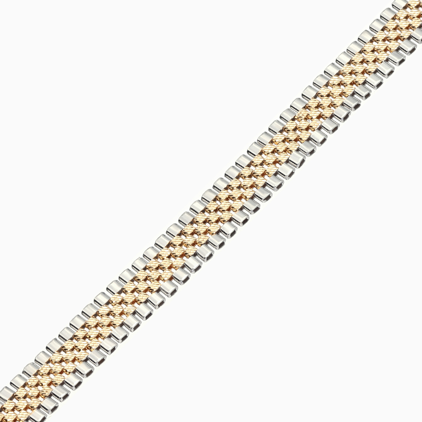 Two Tone Multi Row Bracelet in 21K Gold - 3 Two Tone Multi Row Bracelet in 21K Gold - 3