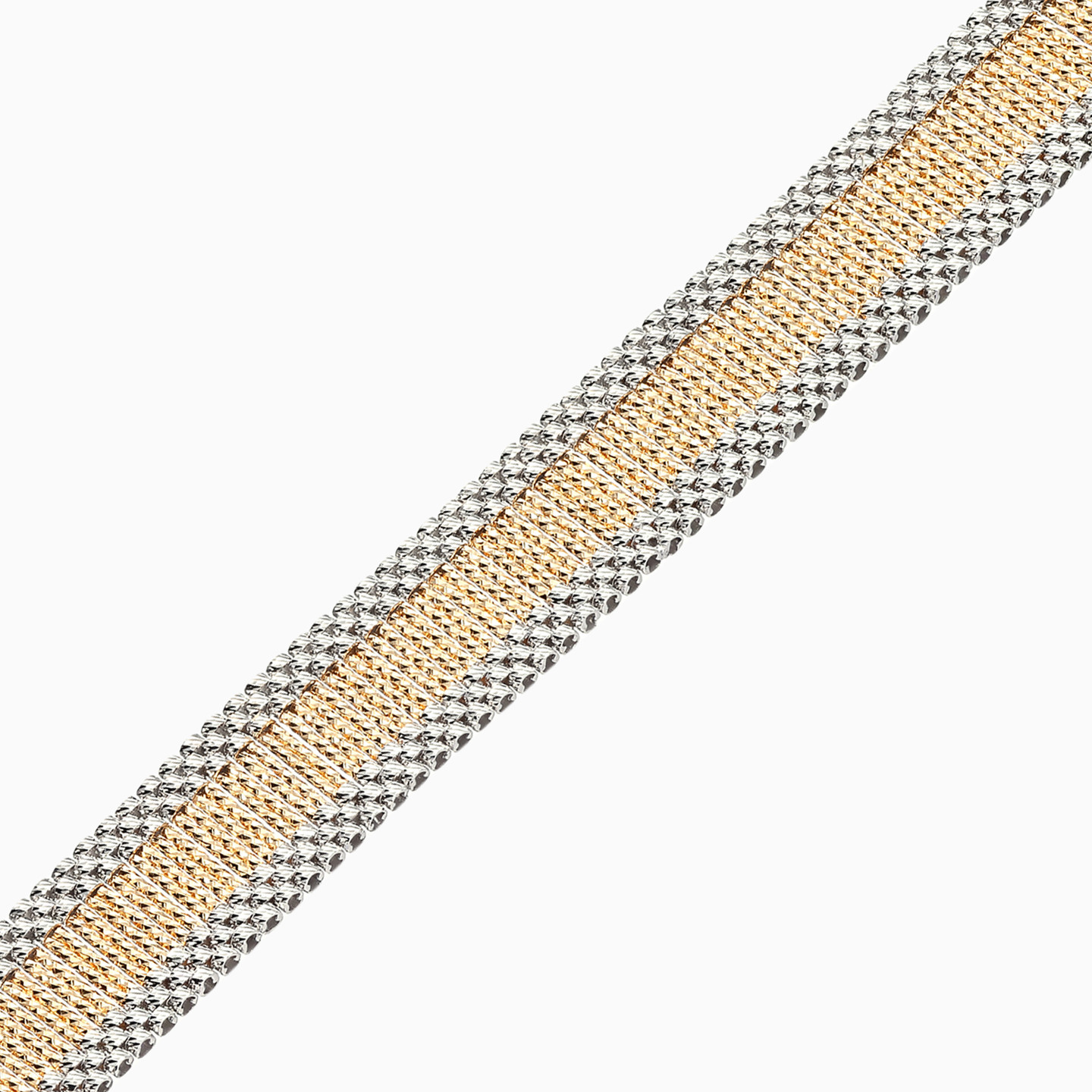 Two Tone Multi Row Textured Bracelet in 21K Gold - 3 Two Tone Multi Row Textured Bracelet in 21K Gold - 3