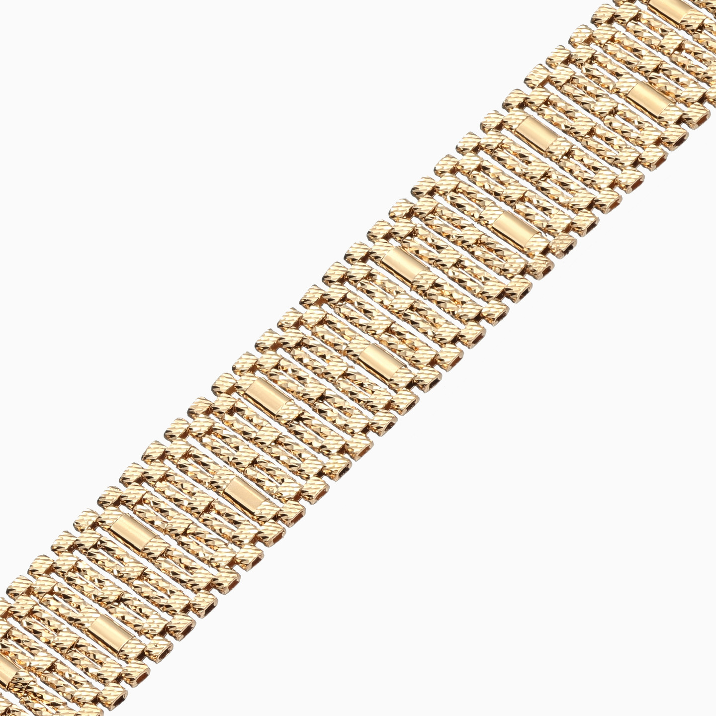 Textured Vertical Bars Bracelet in 21K Gold - 3 Textured Vertical Bars Bracelet in 21K Gold - 3