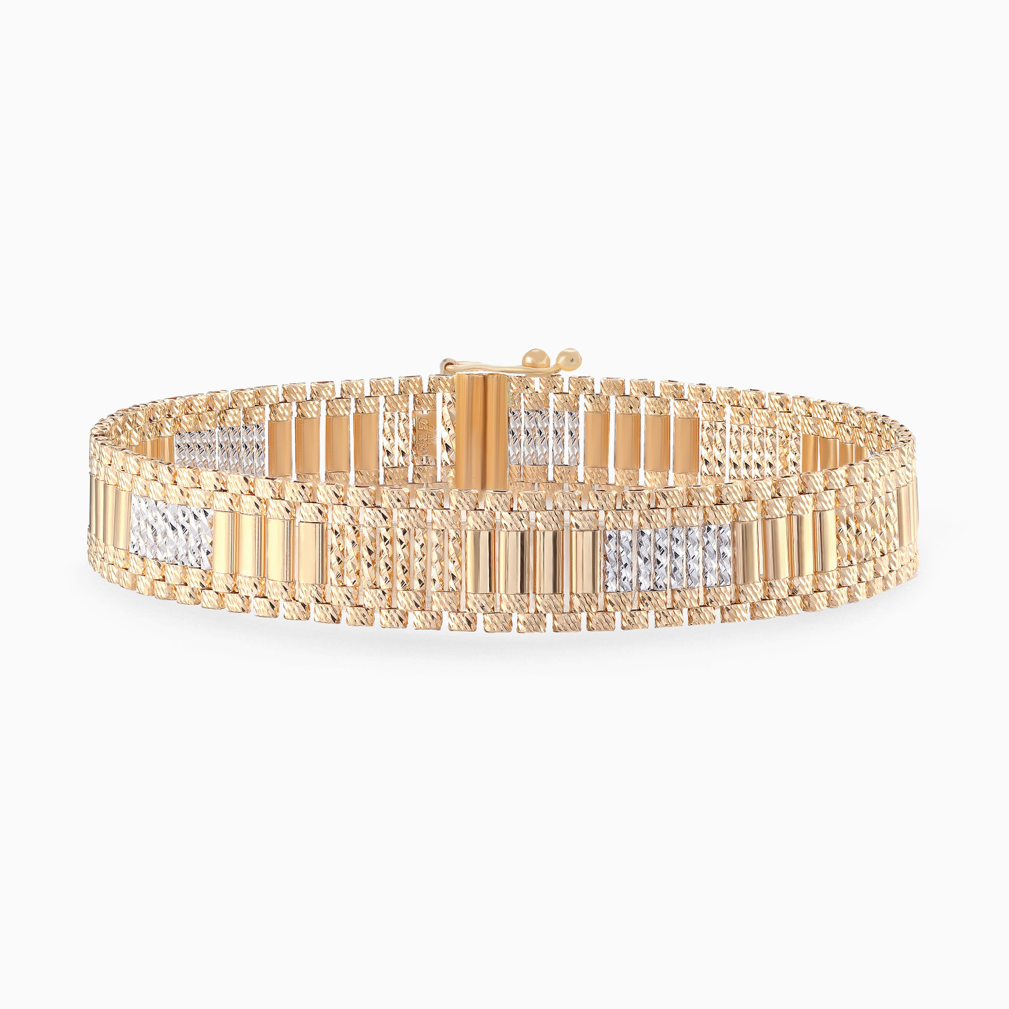 Mixed Textured Bar Bracelet in 21K Gold Mixed Textured Bar Bracelet in 21K Gold