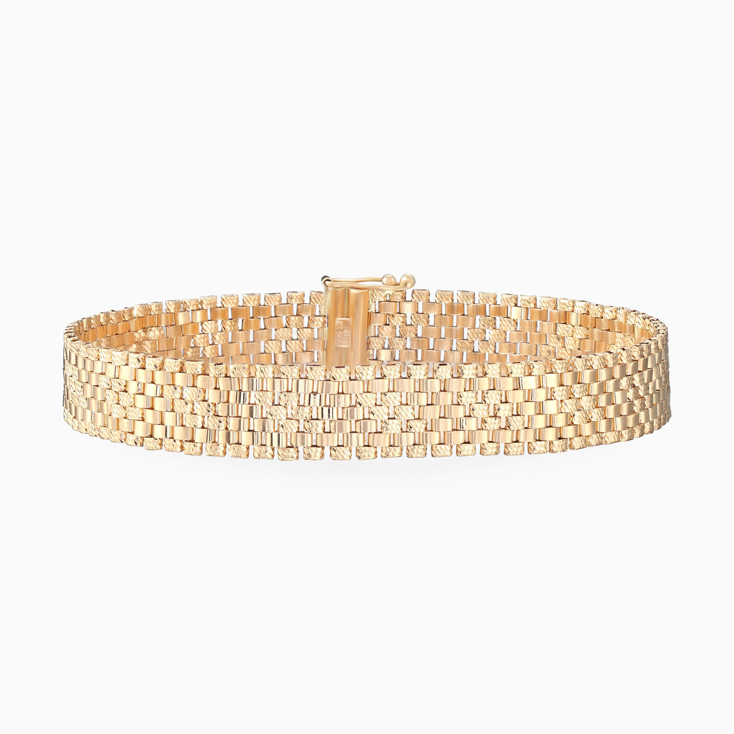 Alternating Textured Links Bracelet in 21K Gold Alternating Textured Links Bracelet in 21K Gold