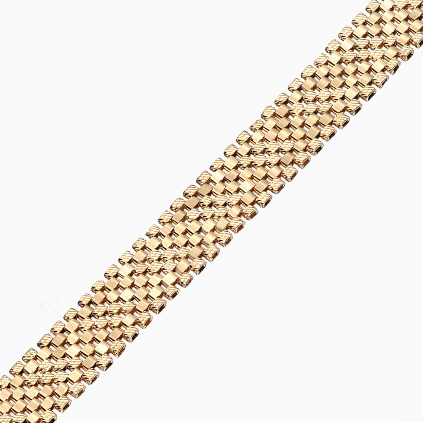 Alternating Textured Links Bracelet in 21K Gold - 3 Alternating Textured Links Bracelet in 21K Gold - 3