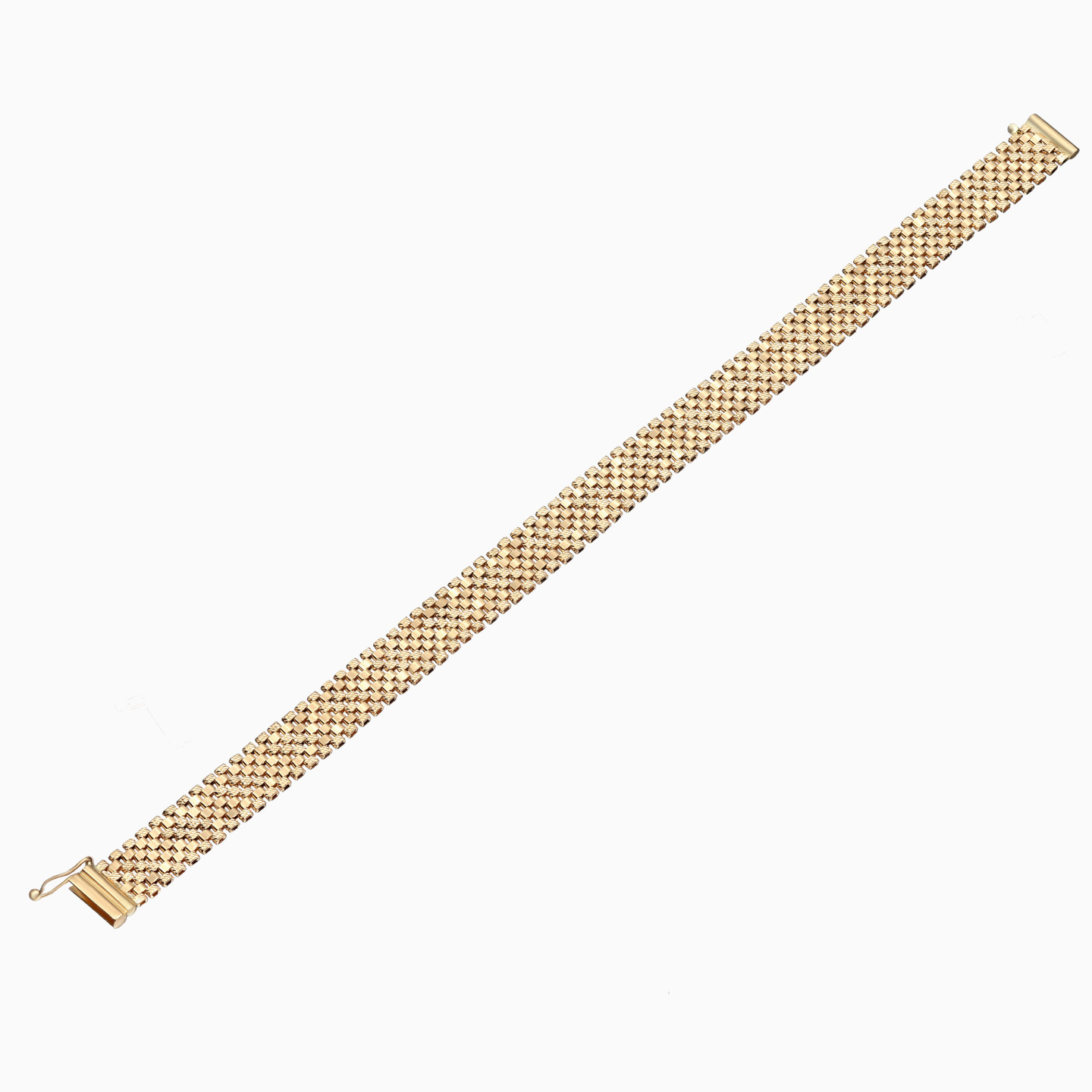 Alternating Textured Links Bracelet in 21K Gold - 4 Alternating Textured Links Bracelet in 21K Gold - 4