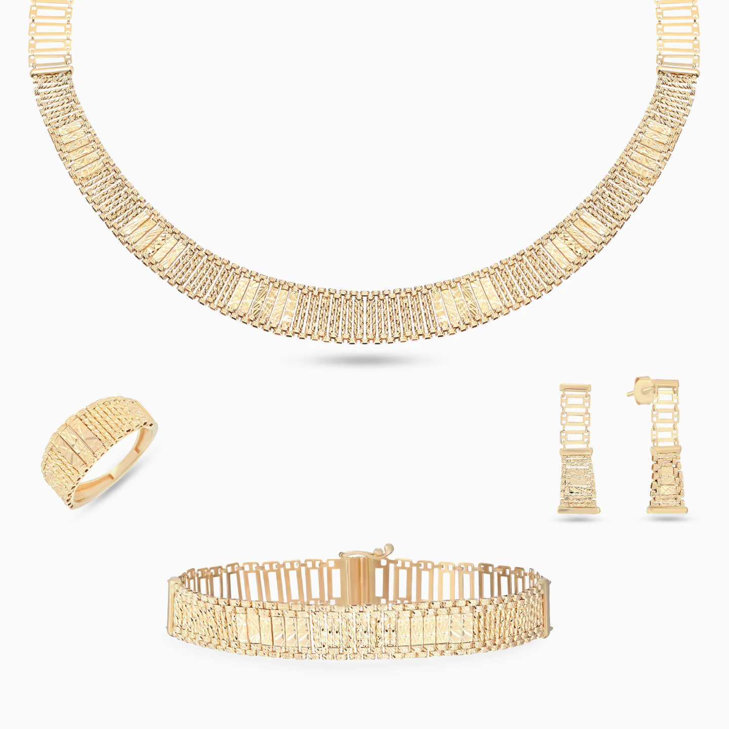 Graduated Bar Links Set in 21K Gold (4 Pieces) Graduated Bar Links Set in 21K Gold (4 Pieces)
