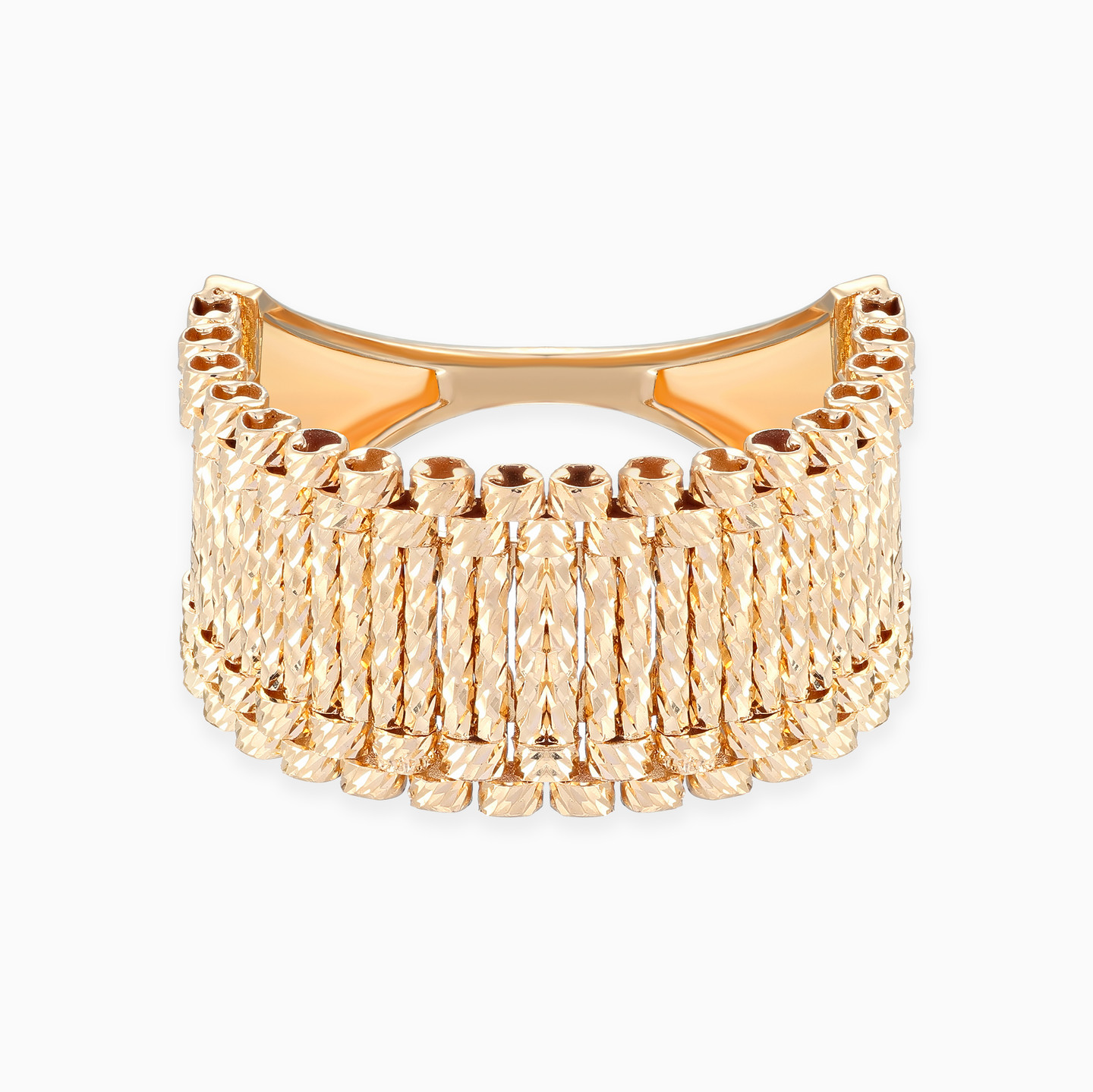 Horizontal Bars & Round Loops Ring in 21K Gold Horizontal Bars & Round Loops Ring in 21K Gold