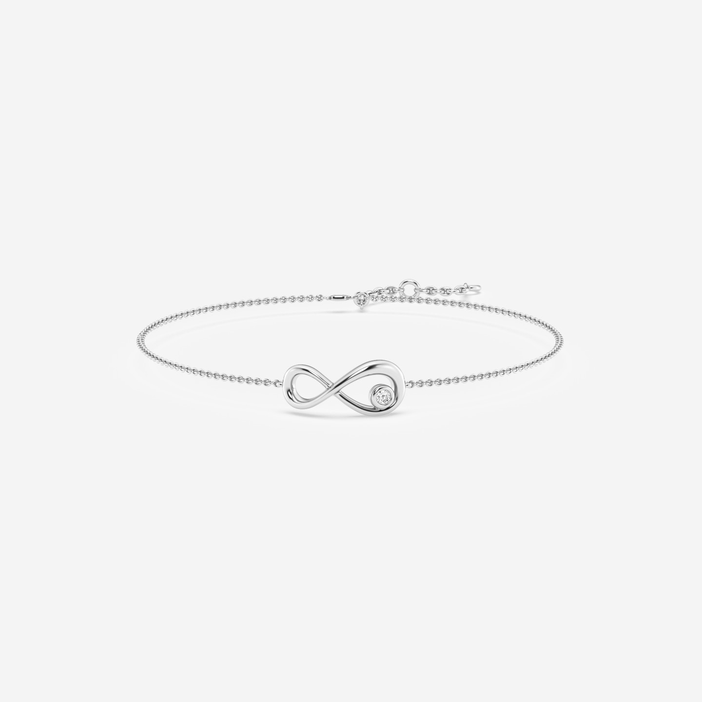 Infinity Cubic Zirconia Chain Bracelet in Silver Infinity Cubic Zirconia Chain Bracelet in Silver