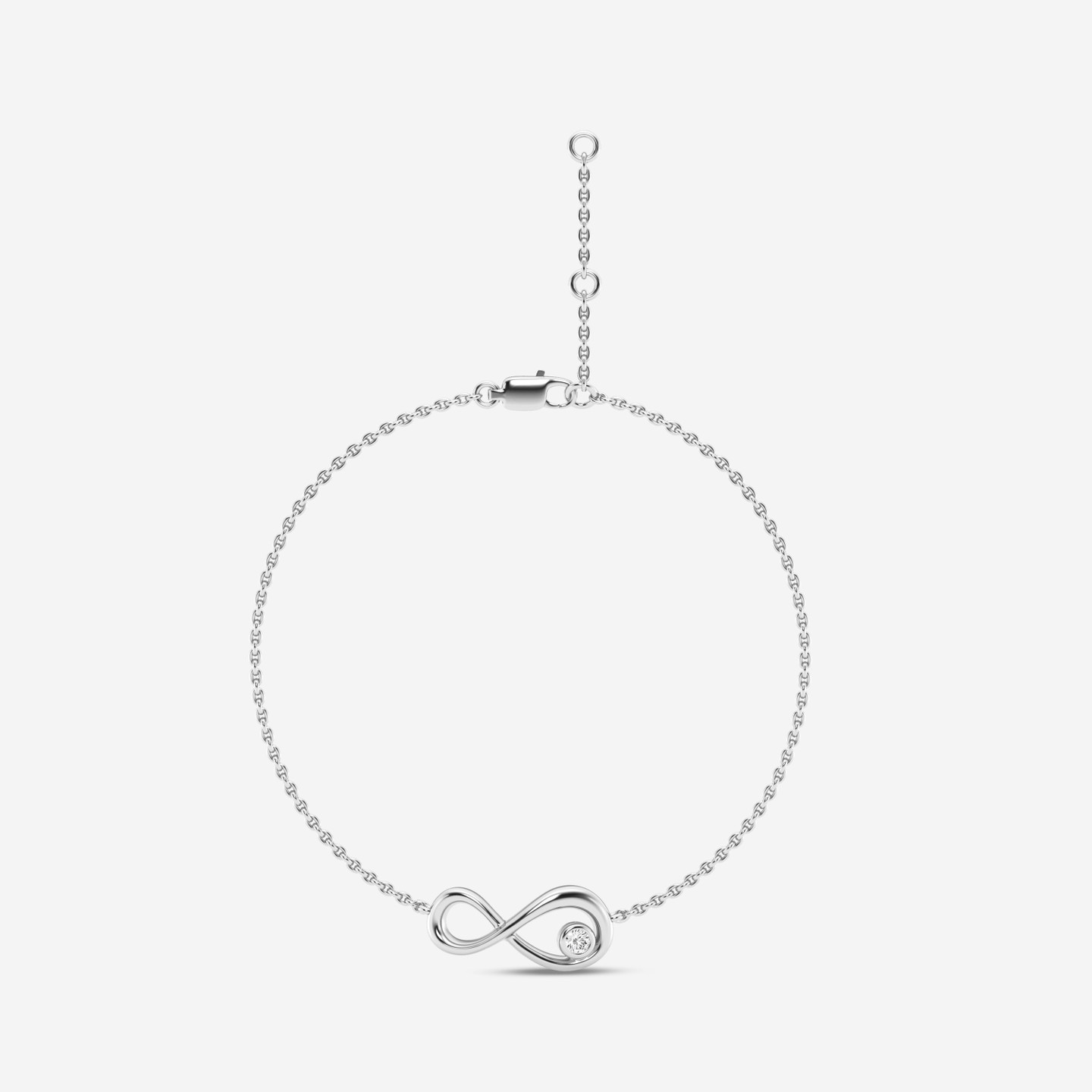 Infinity Cubic Zirconia Chain Bracelet in Silver - 3 Infinity Cubic Zirconia Chain Bracelet in Silver - 3