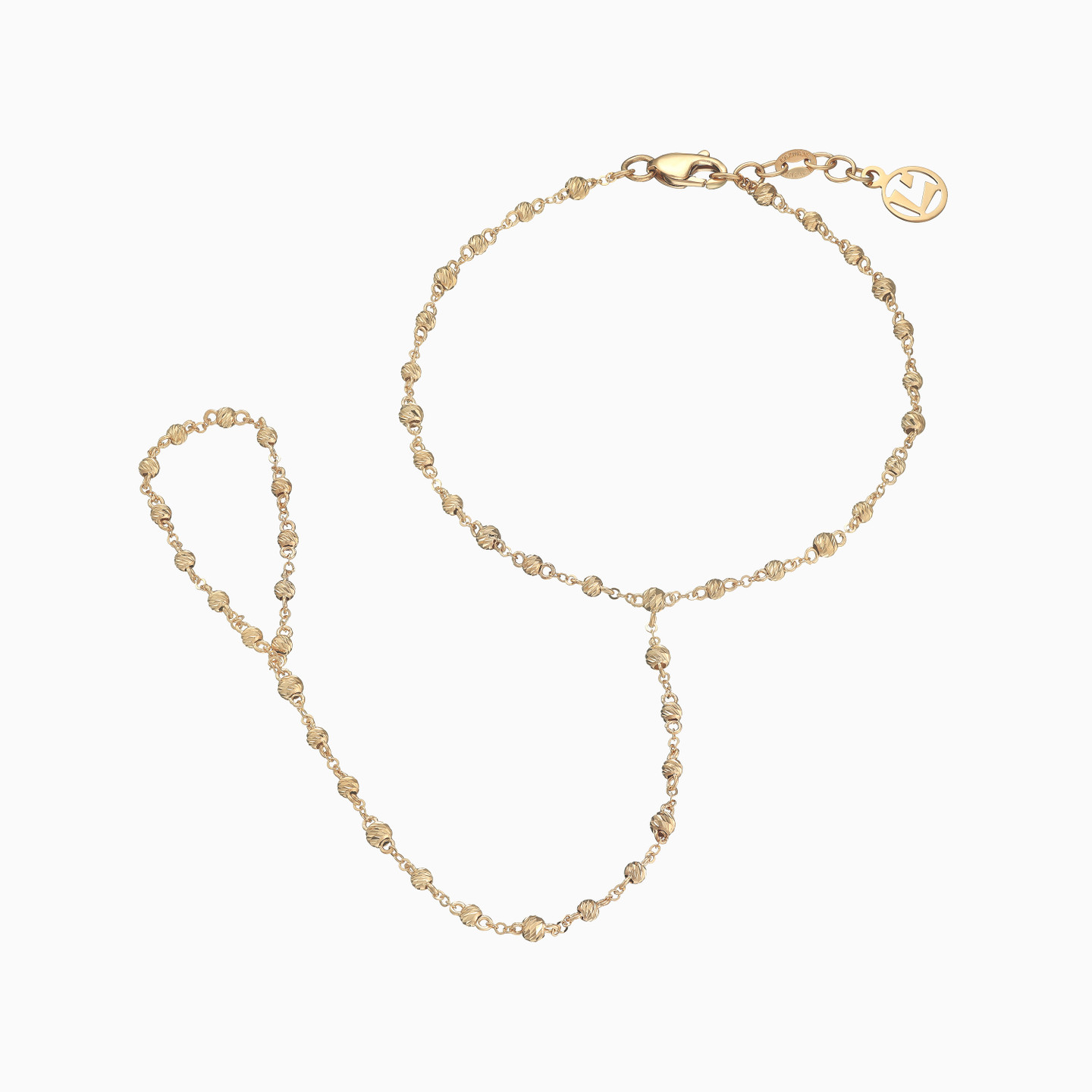 Beaded Hand Chain in 21K Gold Beaded Hand Chain in 21K Gold
