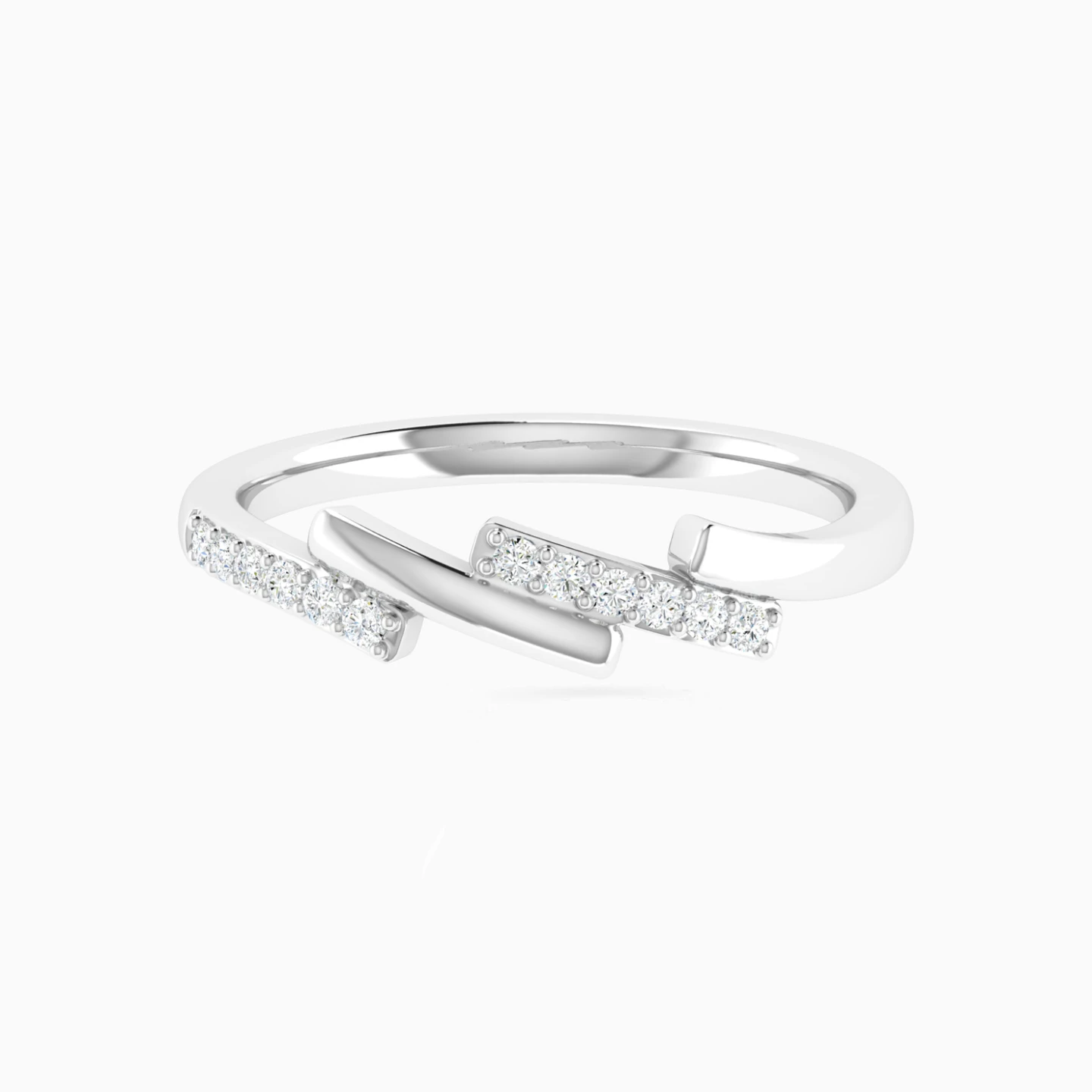 Triple Curves Beaded Diamond Ring in 18K Gold Triple Curves Beaded Diamond Ring in 18K Gold