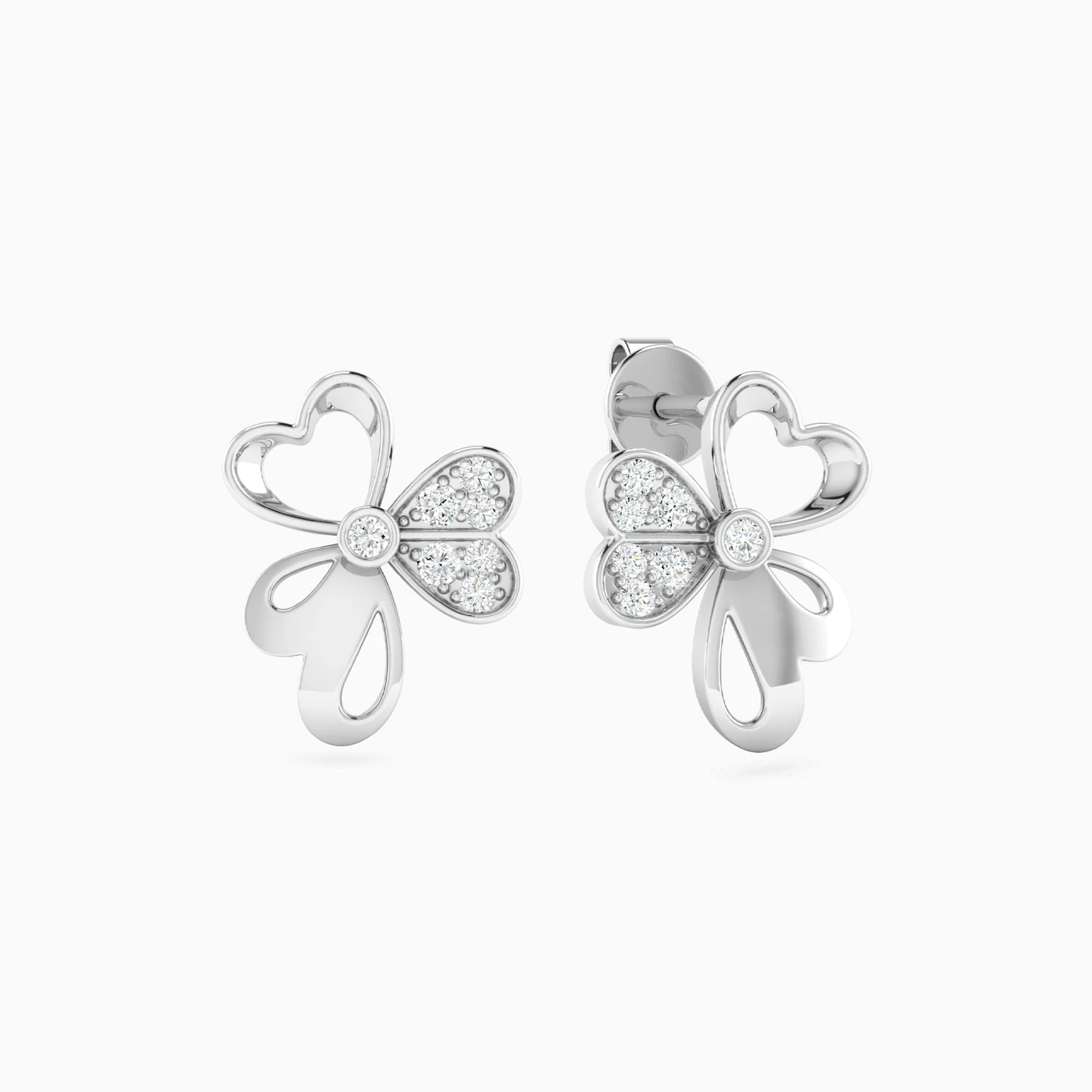Openwork Flower Diamond Stud Earrings in 18K Gold Openwork Flower Diamond Stud Earrings in 18K Gold