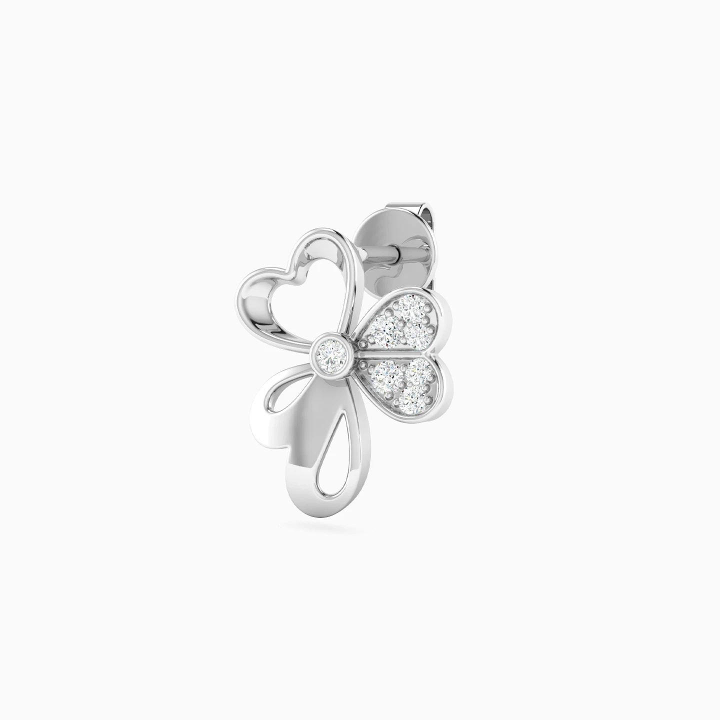 Openwork Flower Diamond Stud Earrings in 18K Gold - 3 Openwork Flower Diamond Stud Earrings in 18K Gold - 3