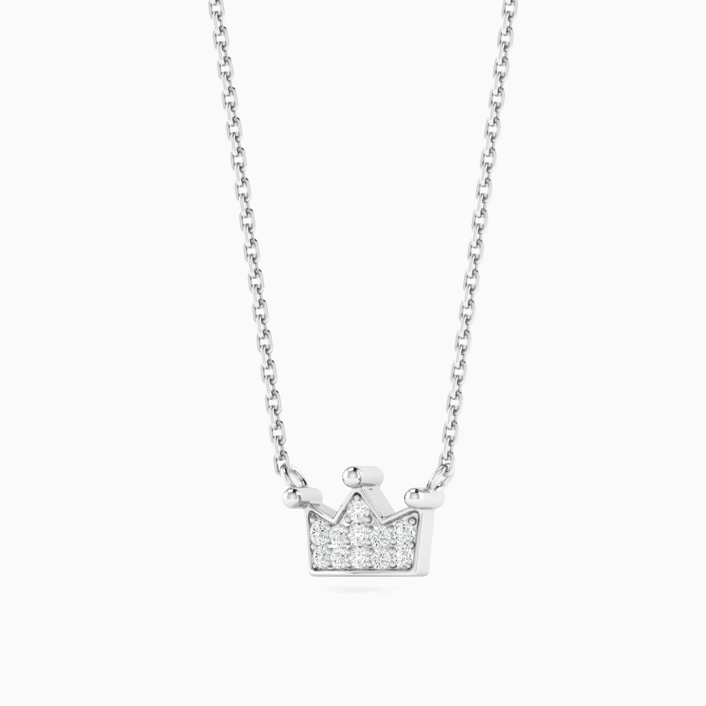 Crown Diamond Pendant Necklace in 18K Gold - 2 Crown Diamond Pendant Necklace in 18K Gold - 2
