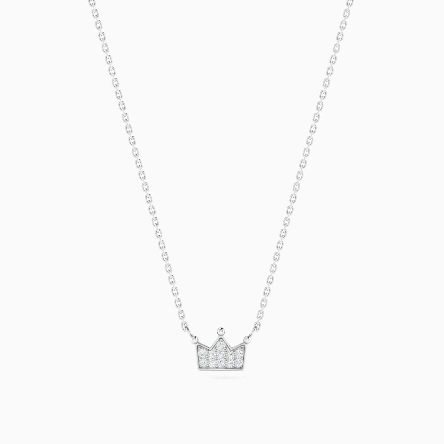 Crown Diamond Pendant Necklace in 18K Gold - 3 Crown Diamond Pendant Necklace in 18K Gold - 3