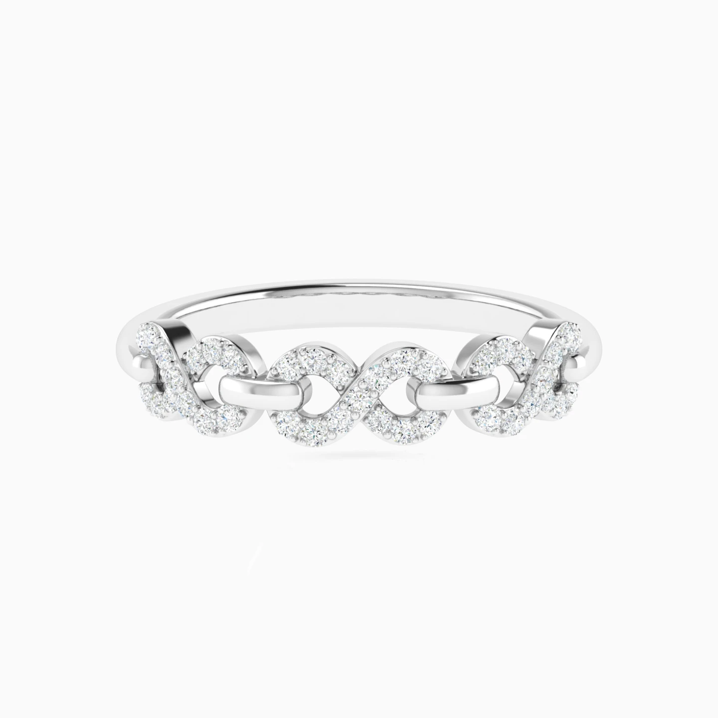 Interlocking Infinty Links Diamond Ring in 18K Gold Interlocking Infinty Links Diamond Ring in 18K Gold