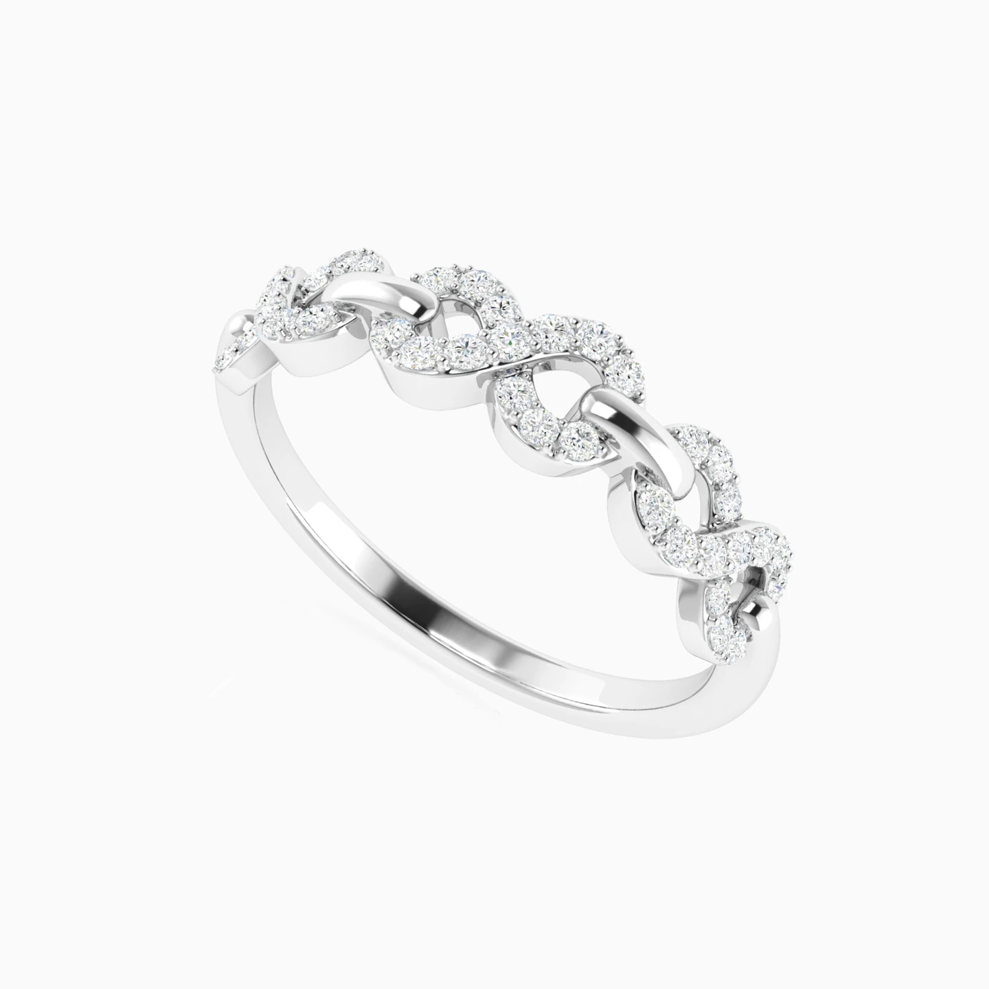 Interlocking Infinty Links Diamond Ring in 18K Gold - 2 Interlocking Infinty Links Diamond Ring in 18K Gold - 2