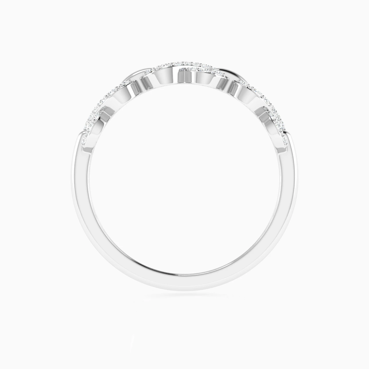 Interlocking Infinty Links Diamond Ring in 18K Gold - 3 Interlocking Infinty Links Diamond Ring in 18K Gold - 3