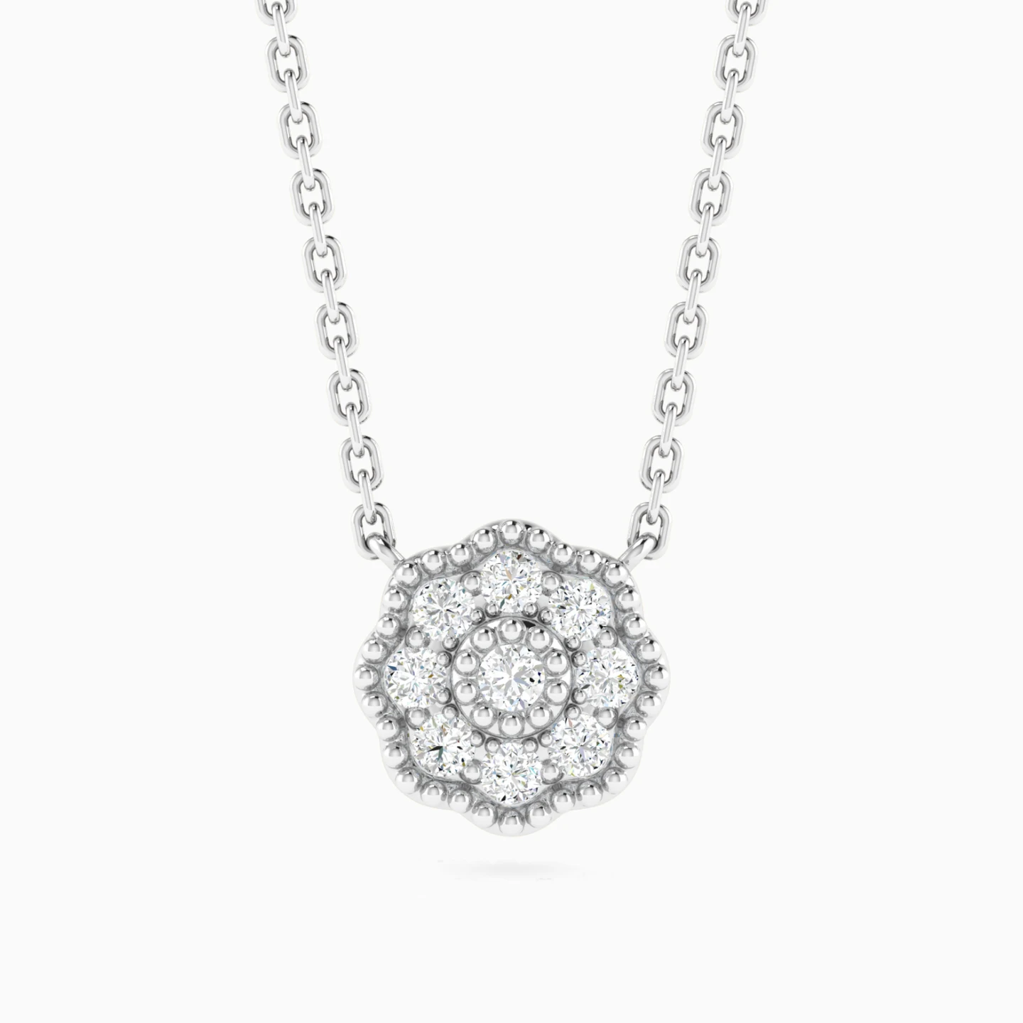 Floral Cluster Diamond Pendant Necklace in 18K Gold Floral Cluster Diamond Pendant Necklace in 18K Gold