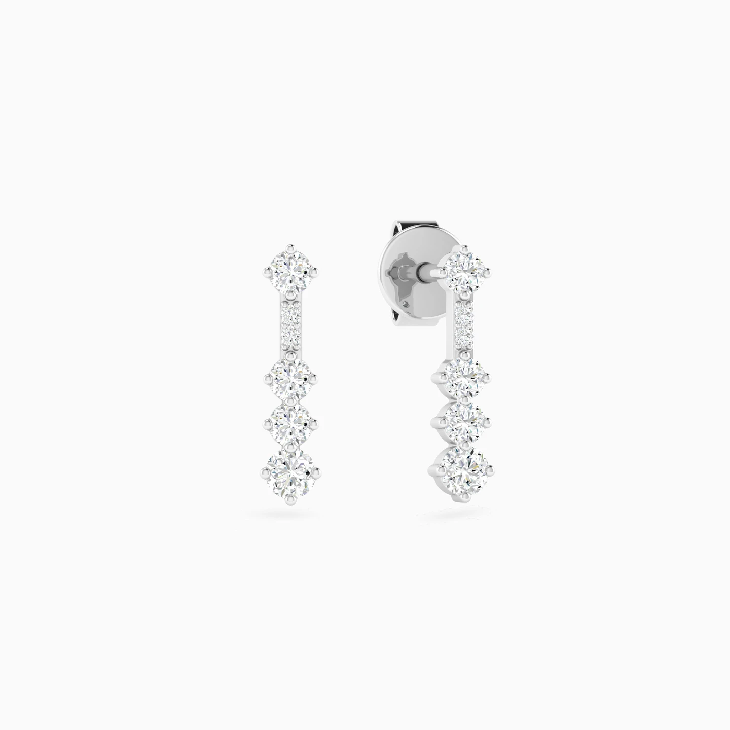 Graduated Round Diamond Drop Earrings in 18K Gold Graduated Round Diamond Drop Earrings in 18K Gold