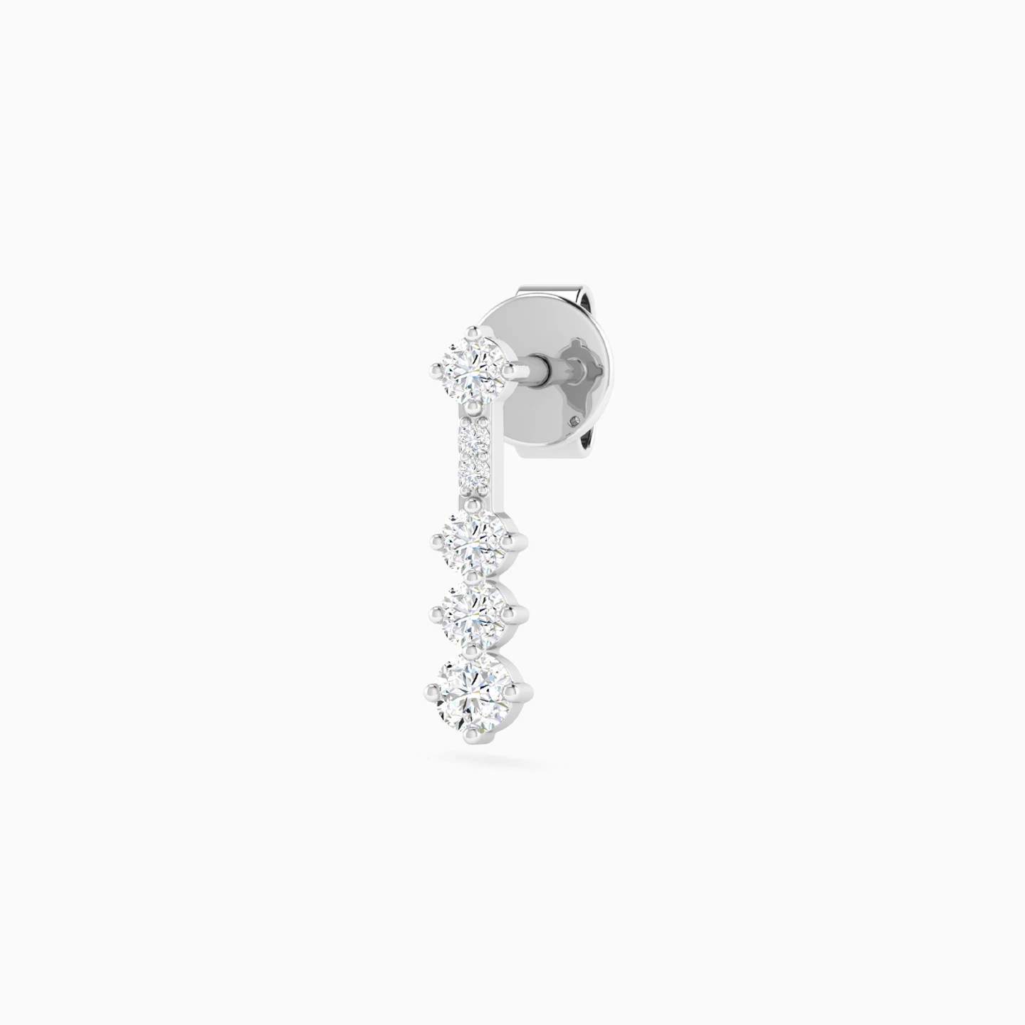 Graduated Round Diamond Drop Earrings in 18K Gold - 3 Graduated Round Diamond Drop Earrings in 18K Gold - 3