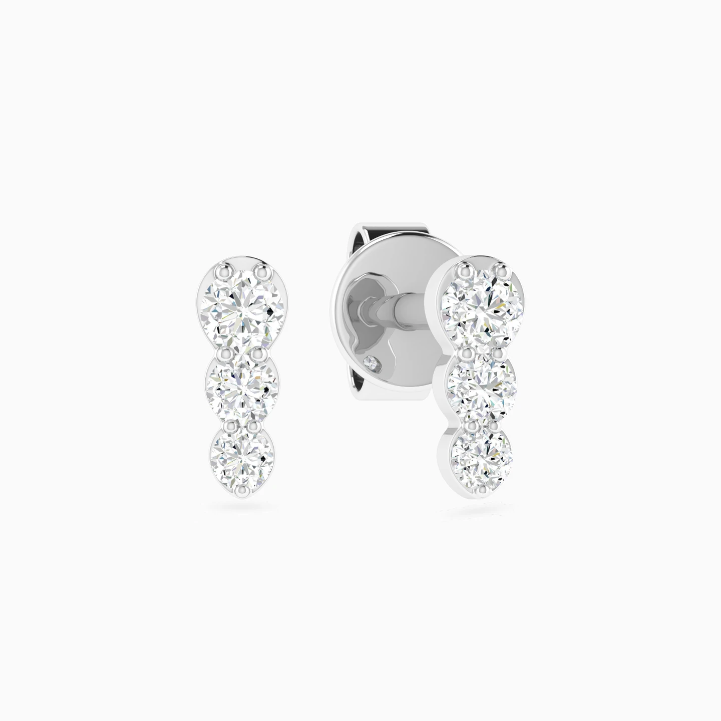 Triple Round Diamond Stud Earrings in 18K Gold Triple Round Diamond Stud Earrings in 18K Gold