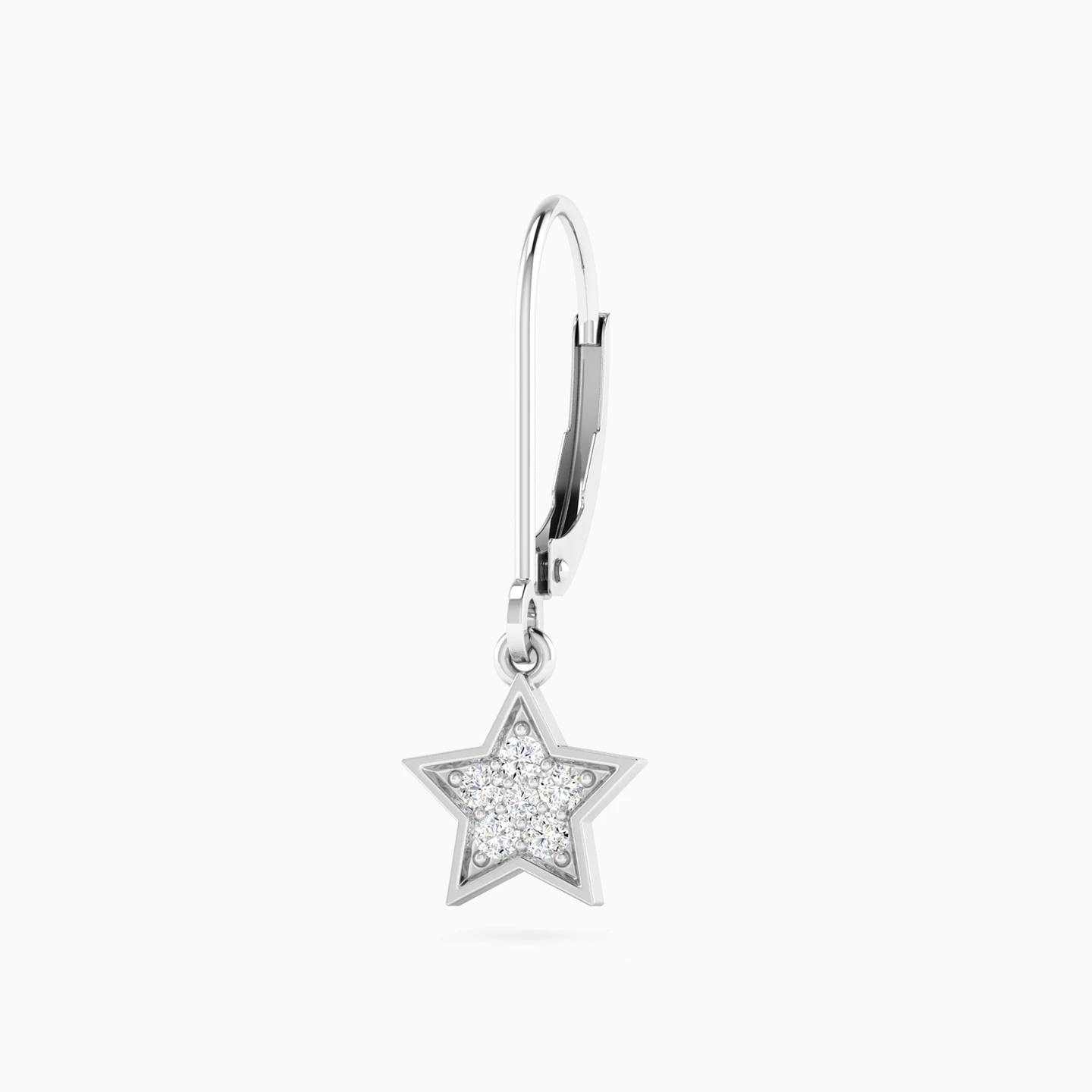 Star Diamond Drop Earrings in 18K Gold - 3 Star Diamond Drop Earrings in 18K Gold - 3