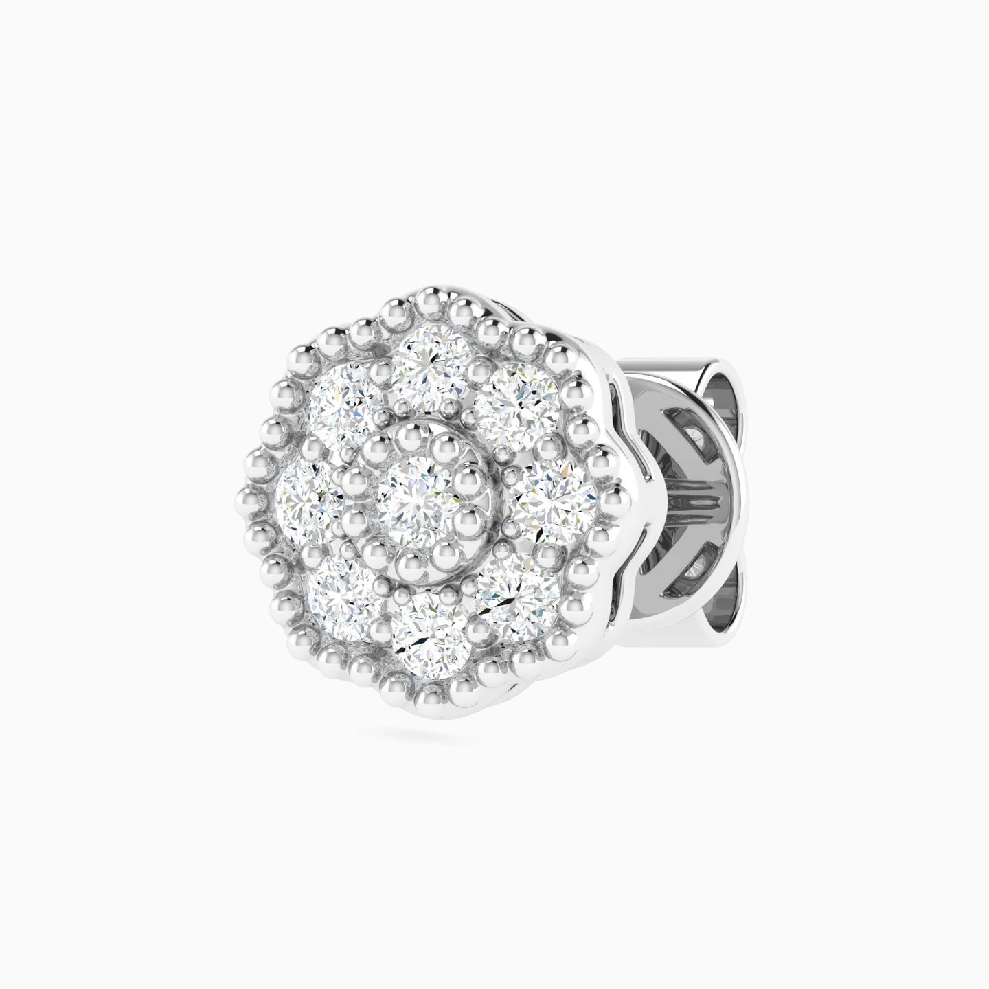 Floral Cluster Diamond Stud Earrings in 18K Gold - 3 Floral Cluster Diamond Stud Earrings in 18K Gold - 3