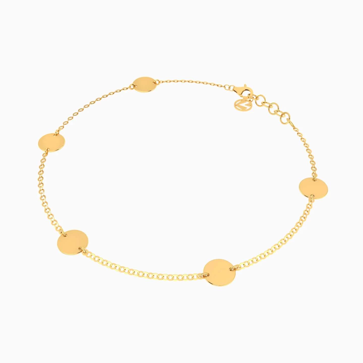 Round Discs Anklet in 21K Gold - 2 Round Discs Anklet in 21K Gold - 2