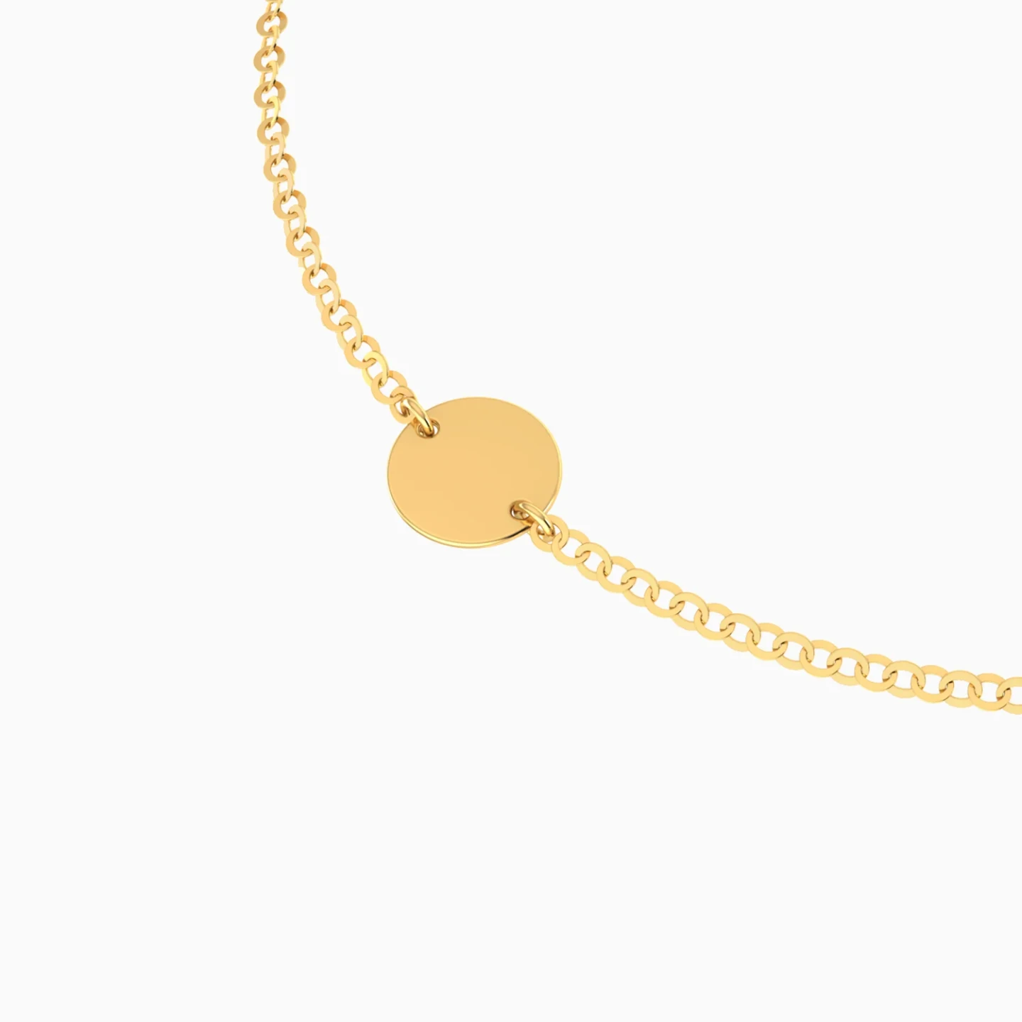 Round Discs Anklet in 21K Gold - 3 Round Discs Anklet in 21K Gold - 3