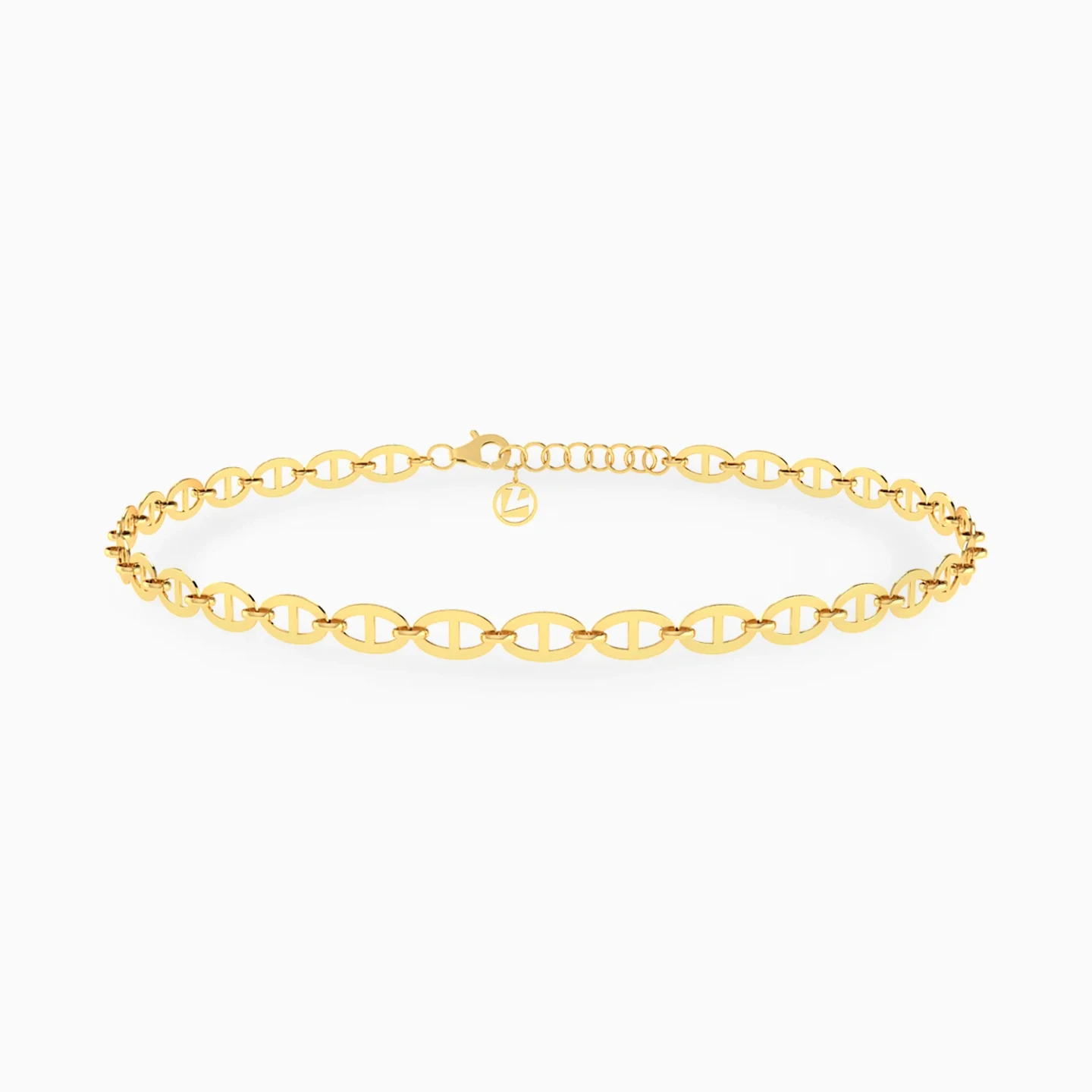 Oval Open Links Anklet in 21K Gold Oval Open Links Anklet in 21K Gold