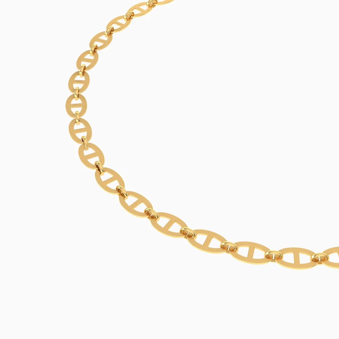 Oval Open Links Anklet in 21K Gold - 3 Oval Open Links Anklet in 21K Gold - 3