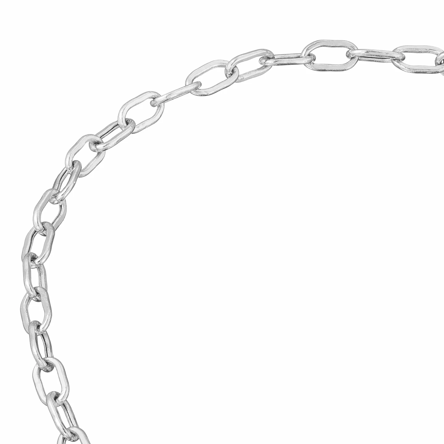 Oval Link Chain Necklace in 18K White Gold - 3 Oval Link Chain Necklace in 18K White Gold - 3
