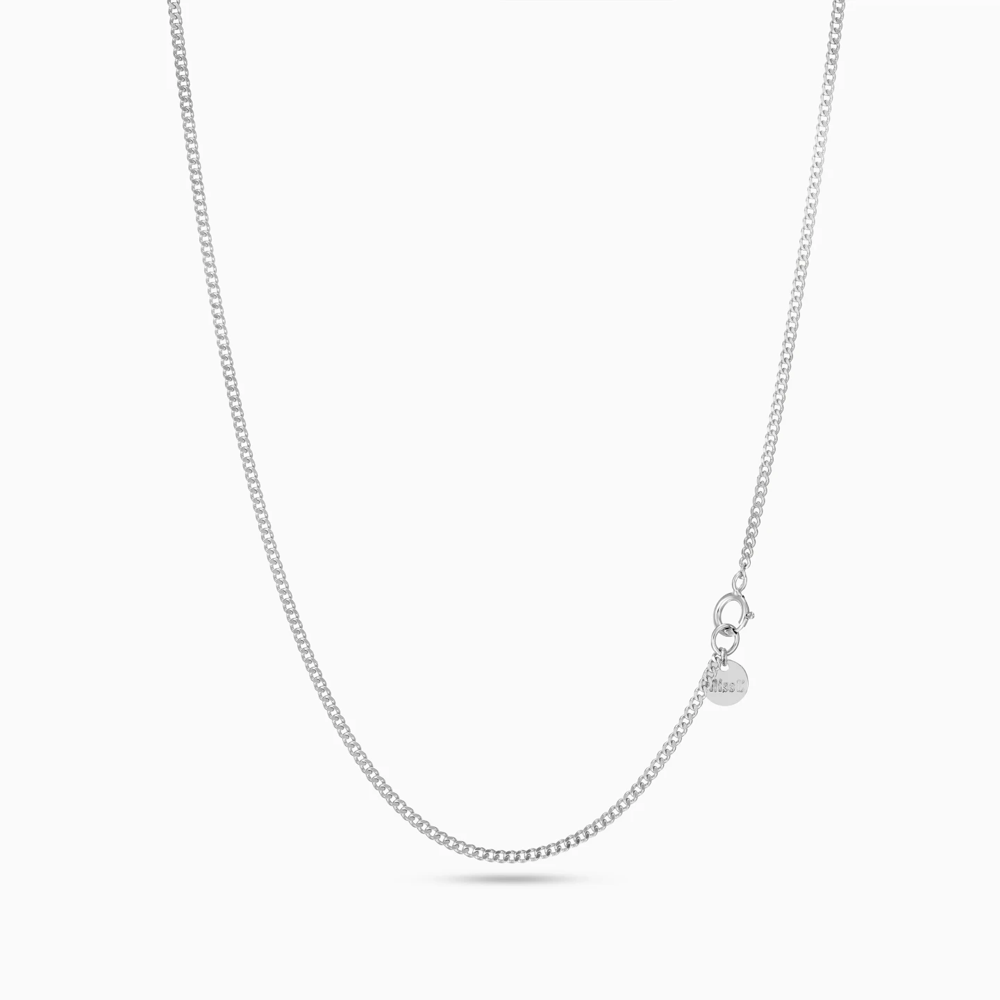 Curb Chain Necklace in 18K White Gold Curb Chain Necklace in 18K White Gold