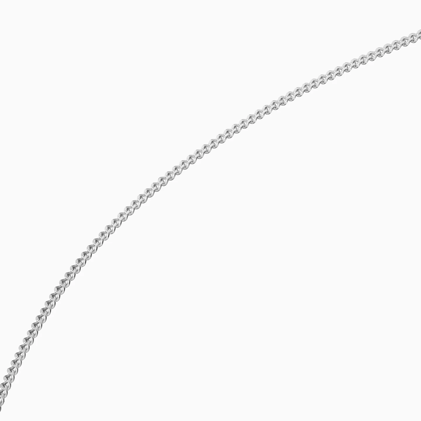 Curb Chain Necklace in 18K White Gold - 3 Curb Chain Necklace in 18K White Gold - 3