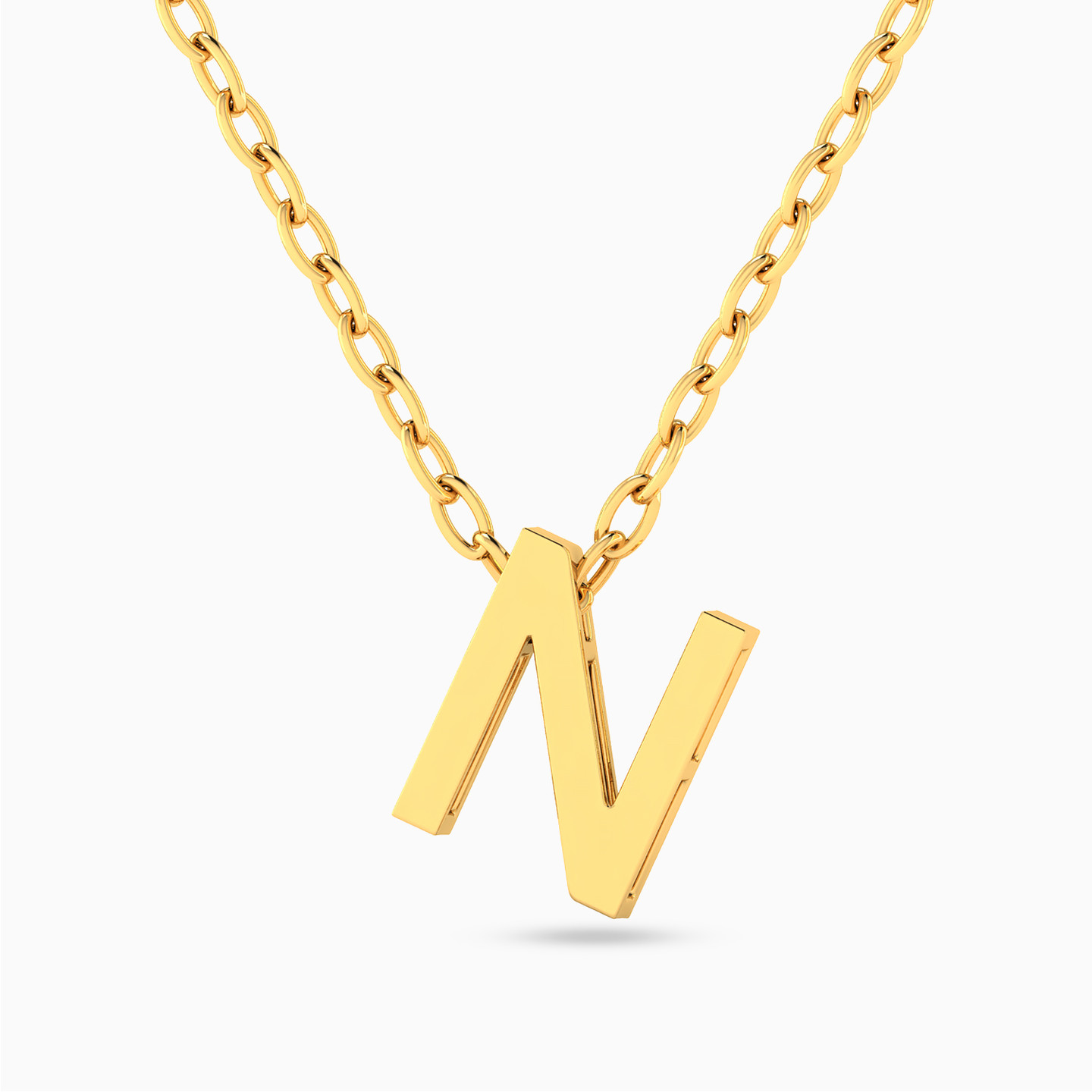 Letter N Necklace In 18K Gold Letter N Necklace In 18K Gold