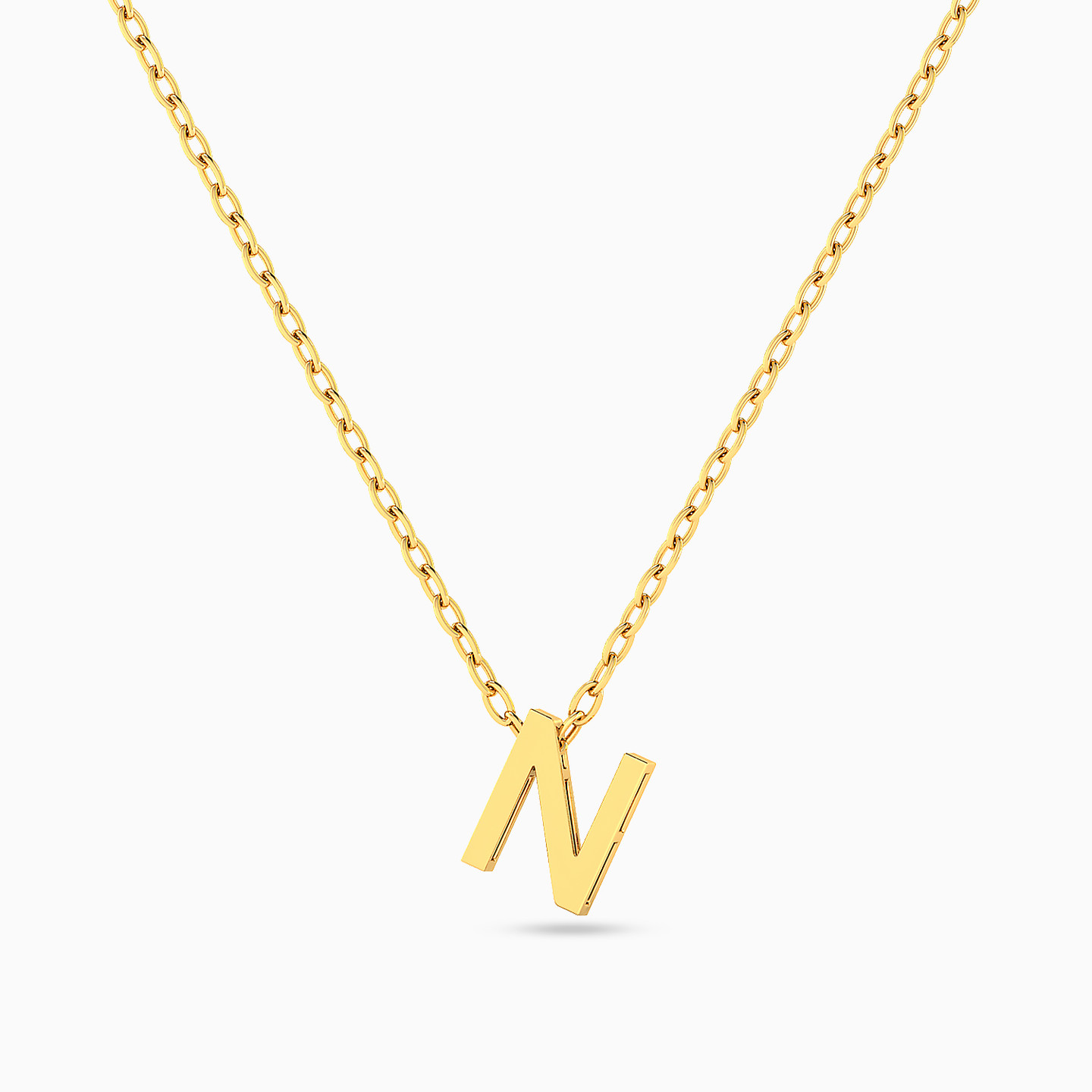 Letter N Necklace In 18K Gold - 3 Letter N Necklace In 18K Gold - 3