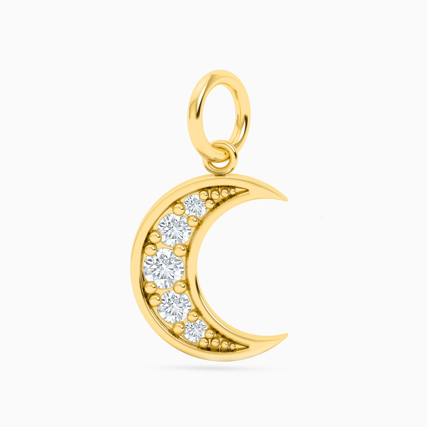 Crescent Diamonds Pendant in 18K Gold - 2 Crescent Diamonds Pendant in 18K Gold - 2