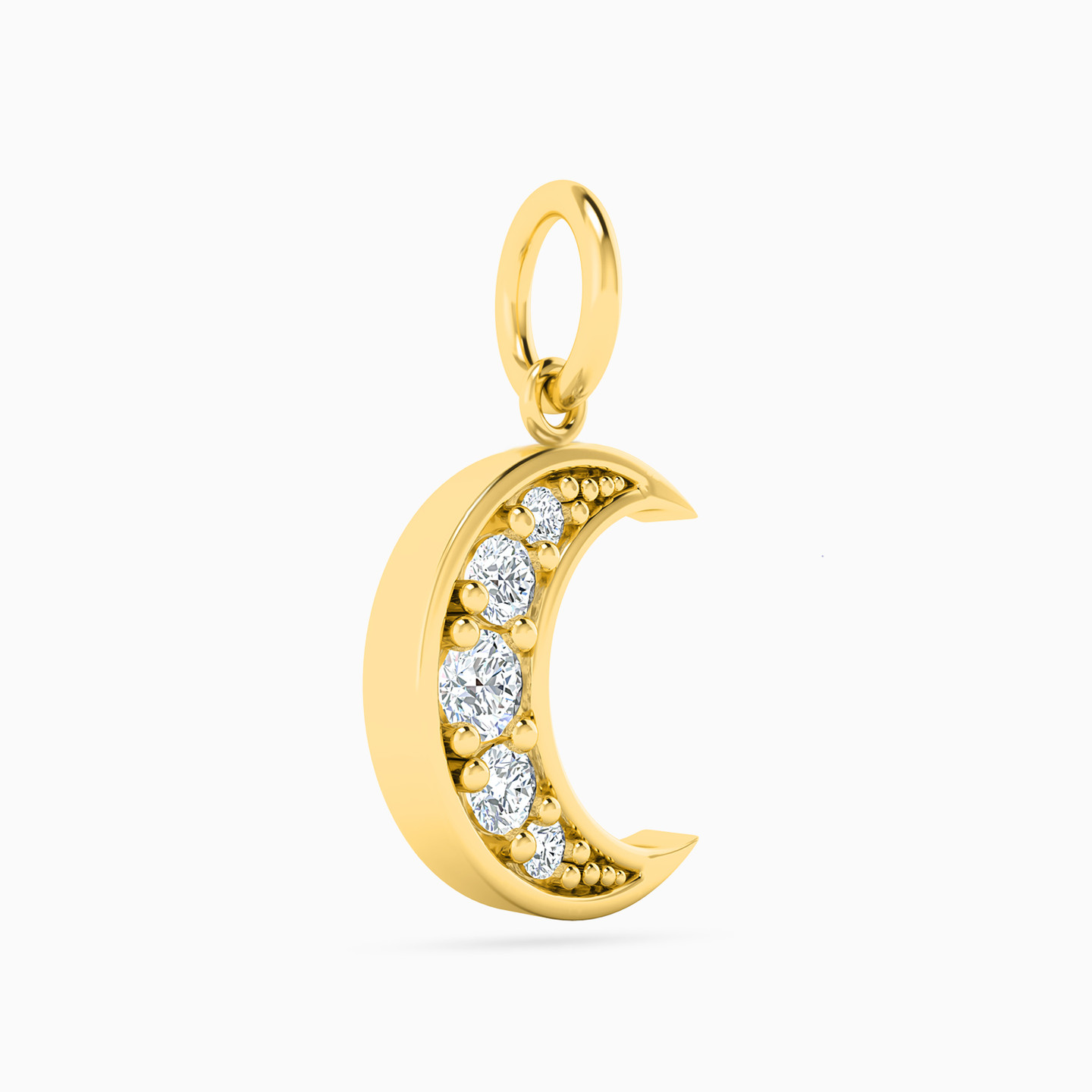 Crescent Diamonds Pendant in 18K Gold - 3 Crescent Diamonds Pendant in 18K Gold - 3