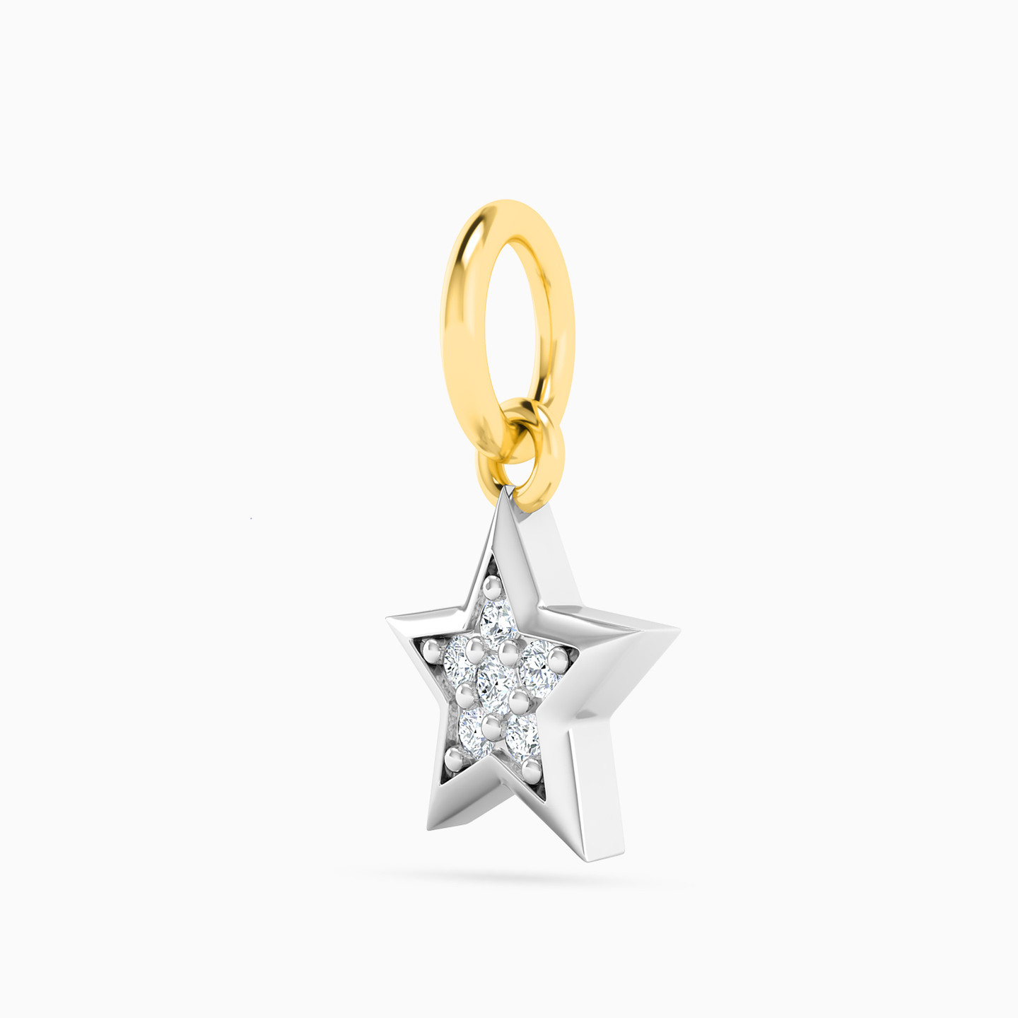 Star Diamonds Pendant in 18K Gold - 3 Star Diamonds Pendant in 18K Gold - 3