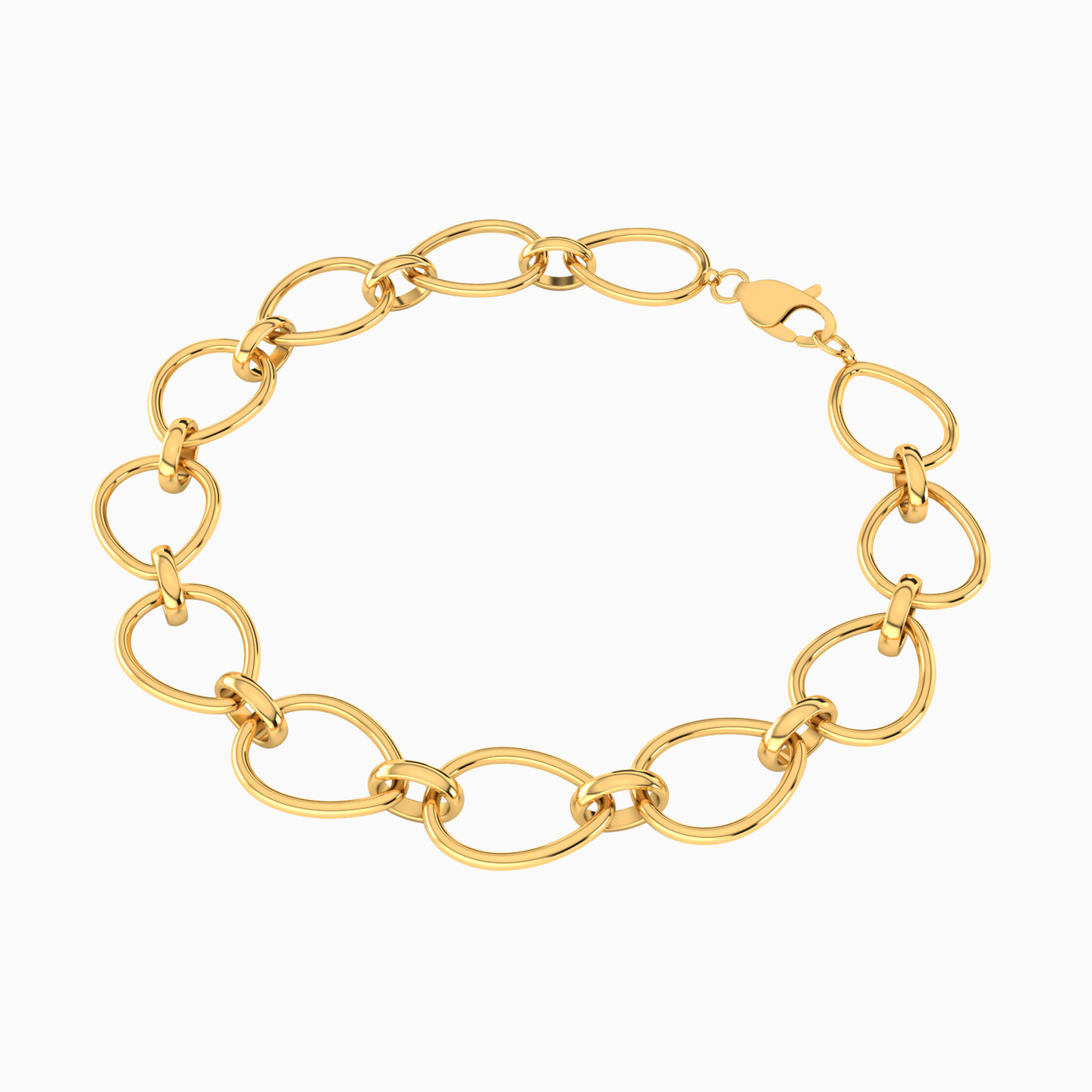 Links Chain Bracelet in 18K Gold - 2 Links Chain Bracelet in 18K Gold - 2