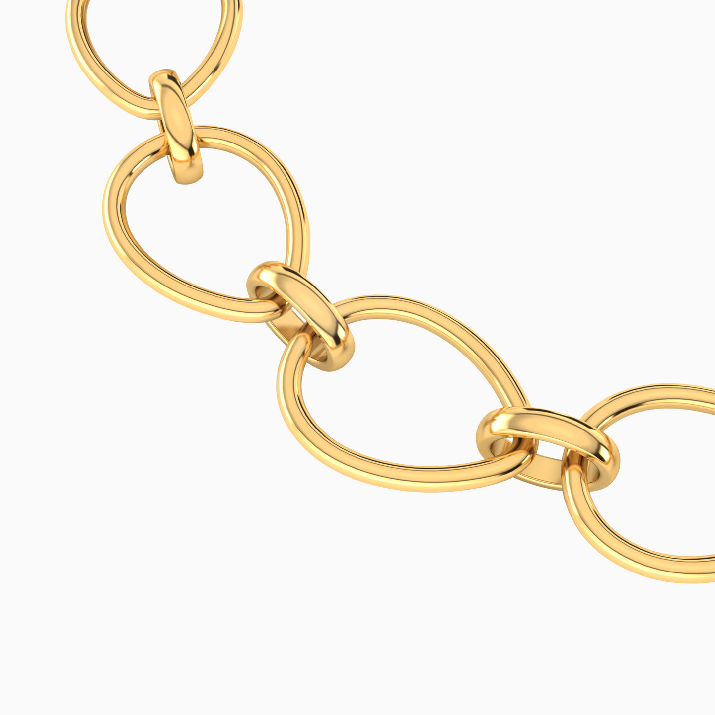 Links Chain Bracelet in 18K Gold - 3 Links Chain Bracelet in 18K Gold - 3