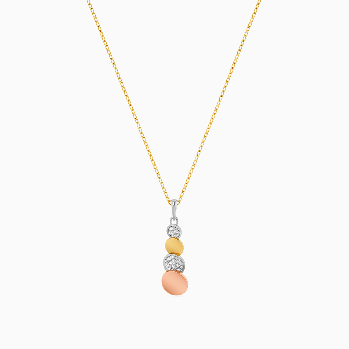 Circle Diamond Necklace in 18K Gold - 2 Circle Diamond Necklace in 18K Gold - 2