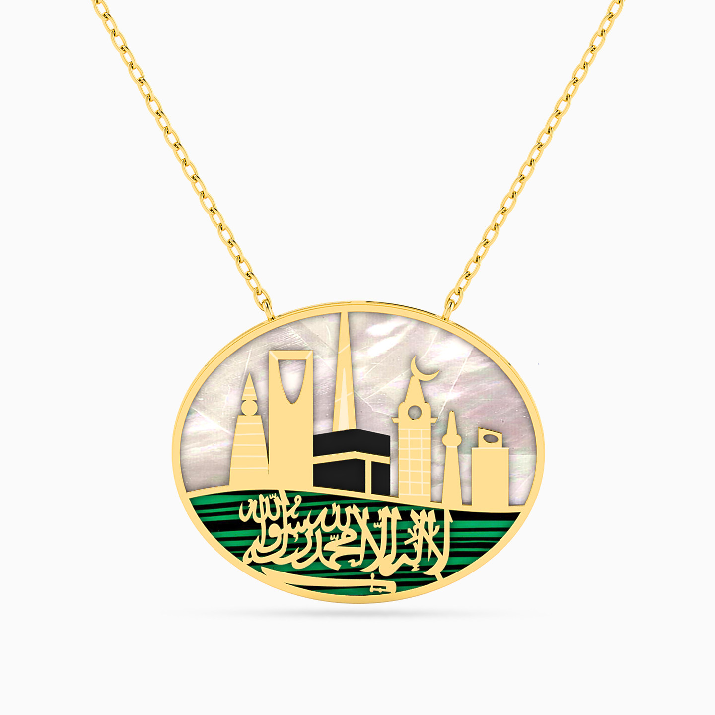 Mecca Colored Stones Necklace in 18K Gold Mecca Colored Stones Necklace in 18K Gold